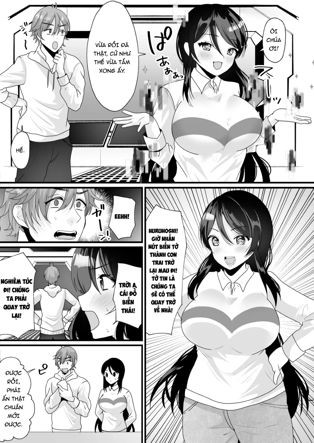 HentaiVN.net - Ảnh 20 - Lên Nhầm Tàu Adam Và Eva [Nyotaika de Time Slip!? Genshi Sekai de Akuyuu to Fuufu Seikatsu] - Oneshot