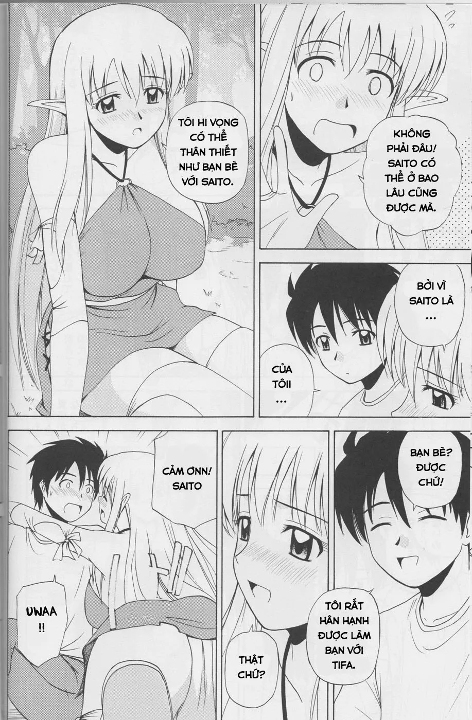 HentaiVN.net - Ảnh 9 - Le Beau Maitre (Zero no Tsukaima) [Zero no tsukaima; Zero No Tsukaima; Zero no Tsukaima] - Chap 4 - Tình bạn với elf Tiffa