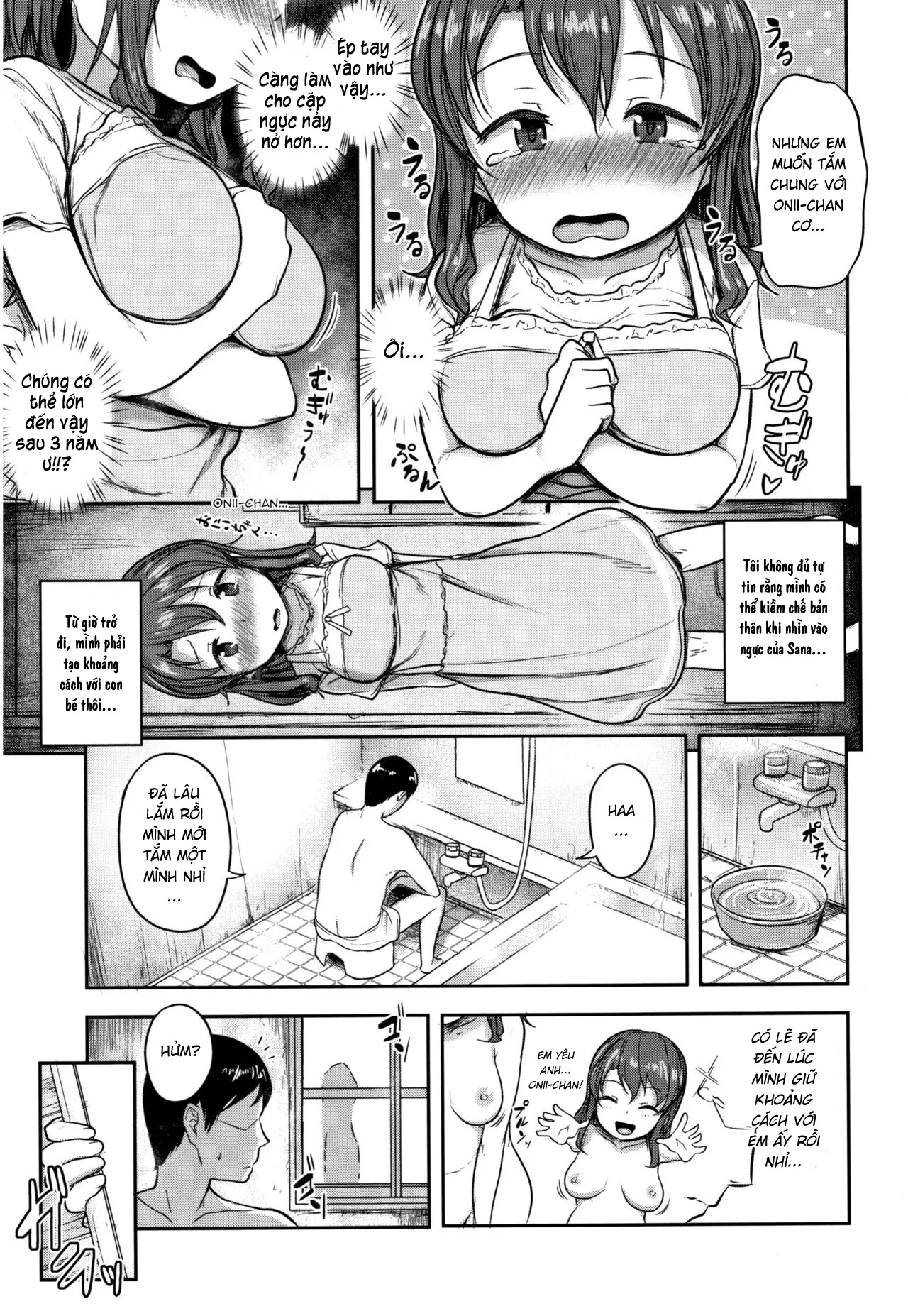 HentaiVN.net - Ảnh 5 - Sana-chan muốn tắm chung... [Imouto no Mune wa Seichou-ki] - Oneshot