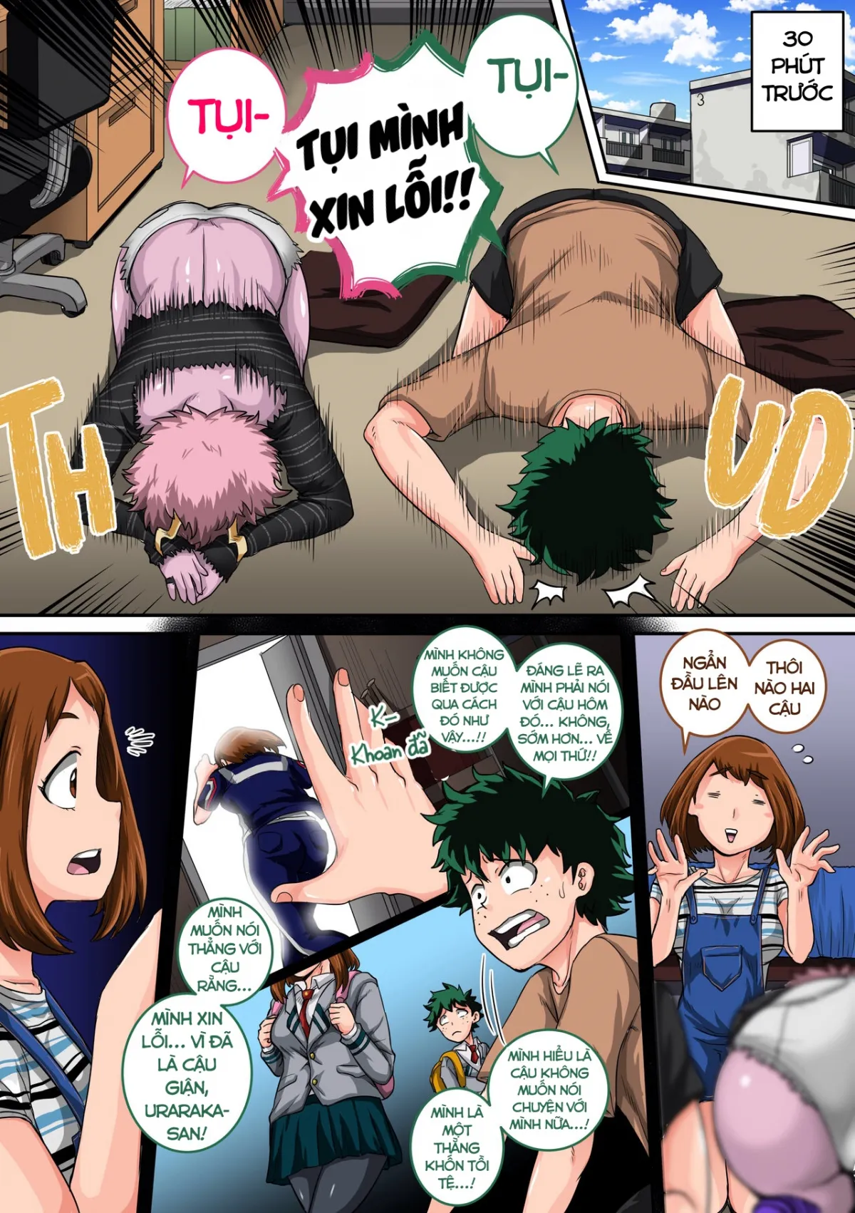 HentaiVN.net - Ảnh 5 - Boku no Harem Academia (Boku no Hero Academia) [Học viện Harem của tôi] - Chap 5.1: Buổi threesome đầu
