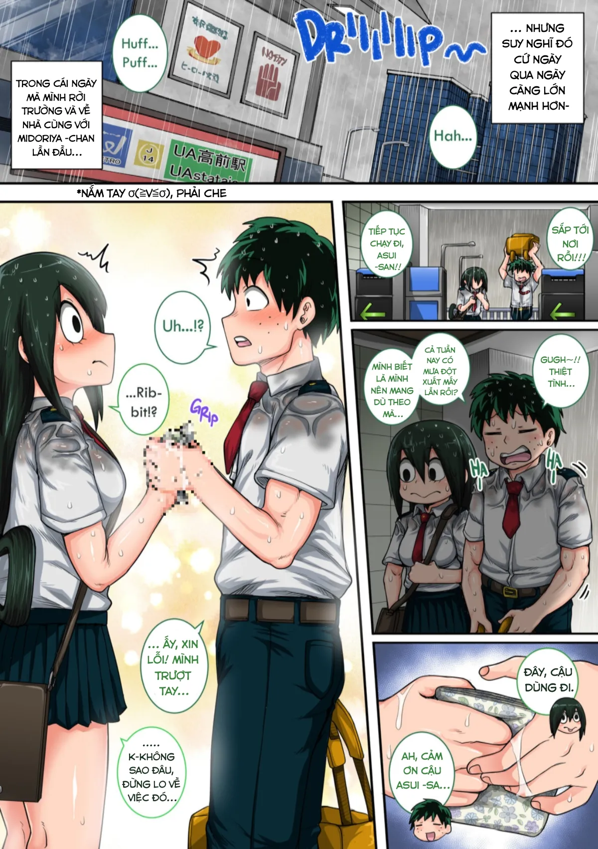 HentaiVN.net - Ảnh 5 - Boku no Harem Academia (Boku no Hero Academia) [Học viện Harem của tôi] - Chap 6.2: Lần đầu của ếch (Adios)