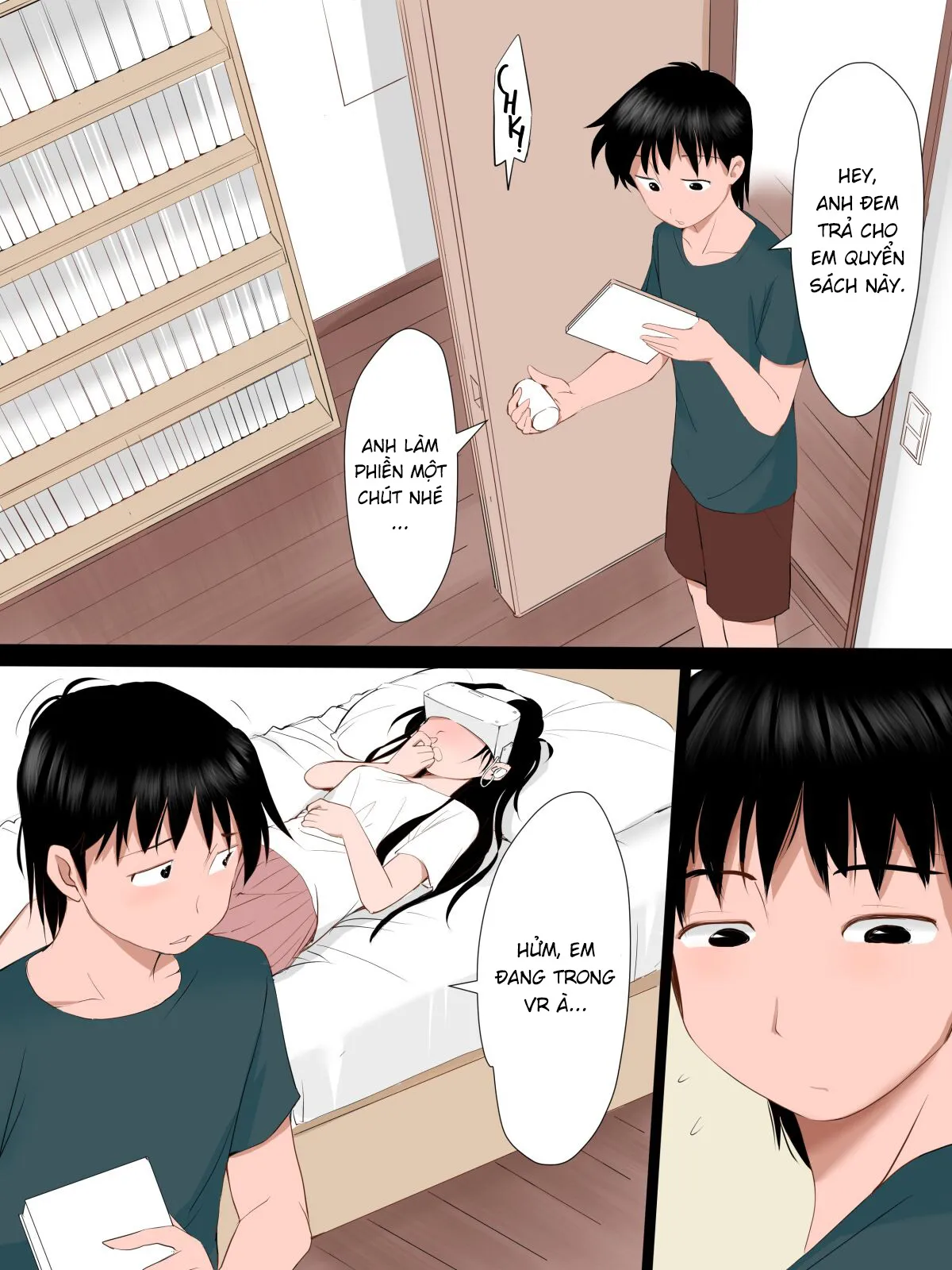 HentaiVN.net - Ảnh 3 - Truyện cô em gái thủ dâm bằng VR trong phòng... [部屋に兄が居る事を知らずVRオナニーをする妹のお話] - Oneshot