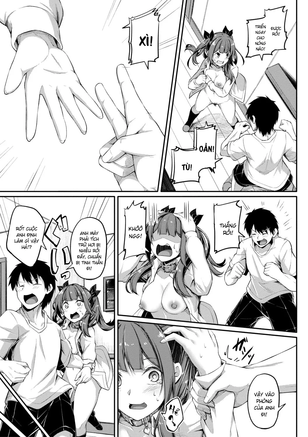 HentaiVN.net - Ảnh 9 - Nếu thua Onii-chan, bọn tôi sẽ làm tình! ~ Oẳn tù tì [Oniichan ni Maketara Ecchi! ~Shikotte Pakotte Jankenpon~; お兄ちゃんに負けたらエッチ! ～シコってパコってじゃんけんぽん～] - Chap 3