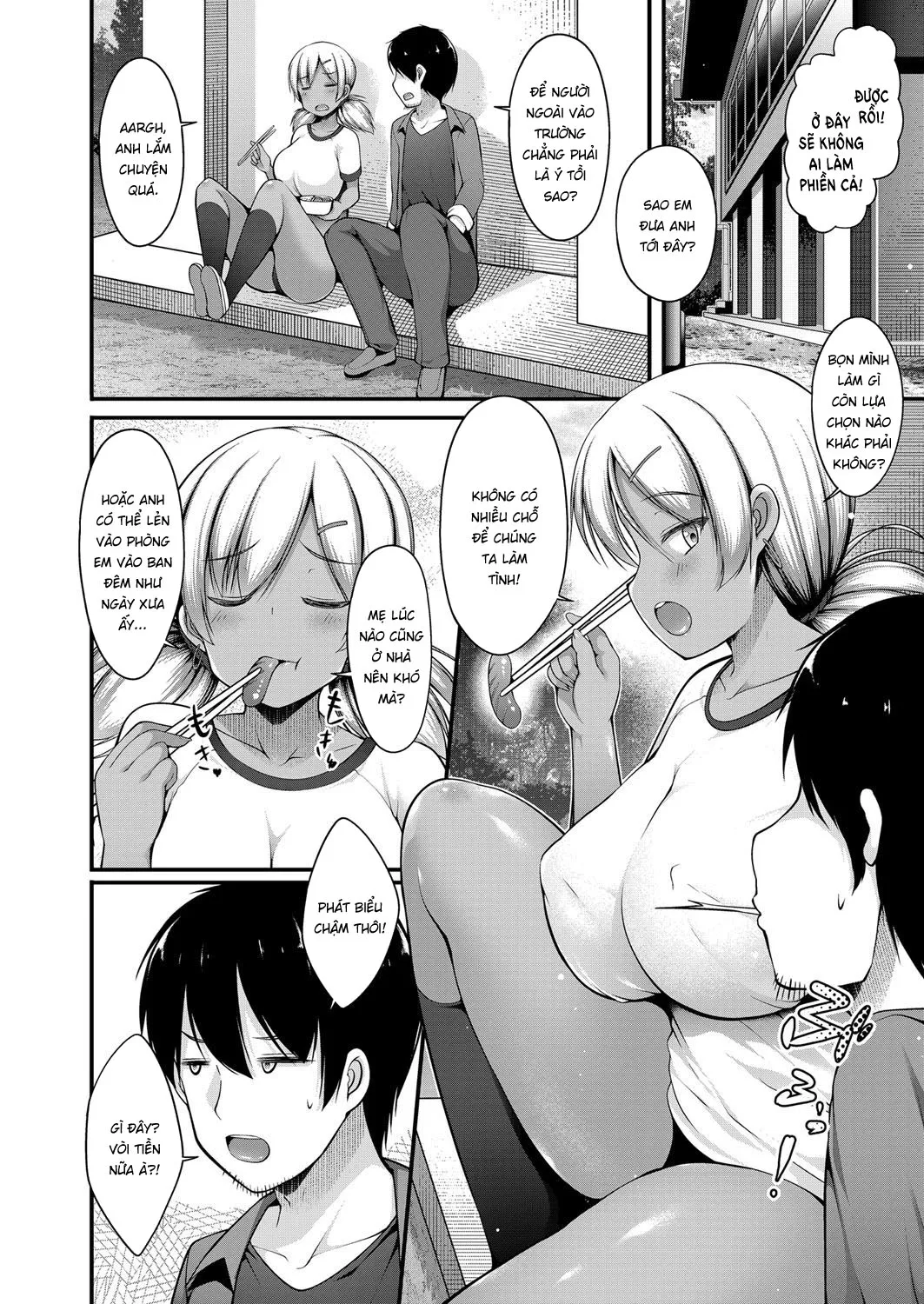 HentaiVN.net - Ảnh 8 - Chịch em gái mặc đồng phục thể thao [Taisougi no Kuro Gal JK na Imouto to Taiiku Souko de Papakatsu Shite Shimatta Hanashi ; 体操着の黒ギャルJKな妹と体育倉庫でパパ活してしまった話] - Chịch ở trường