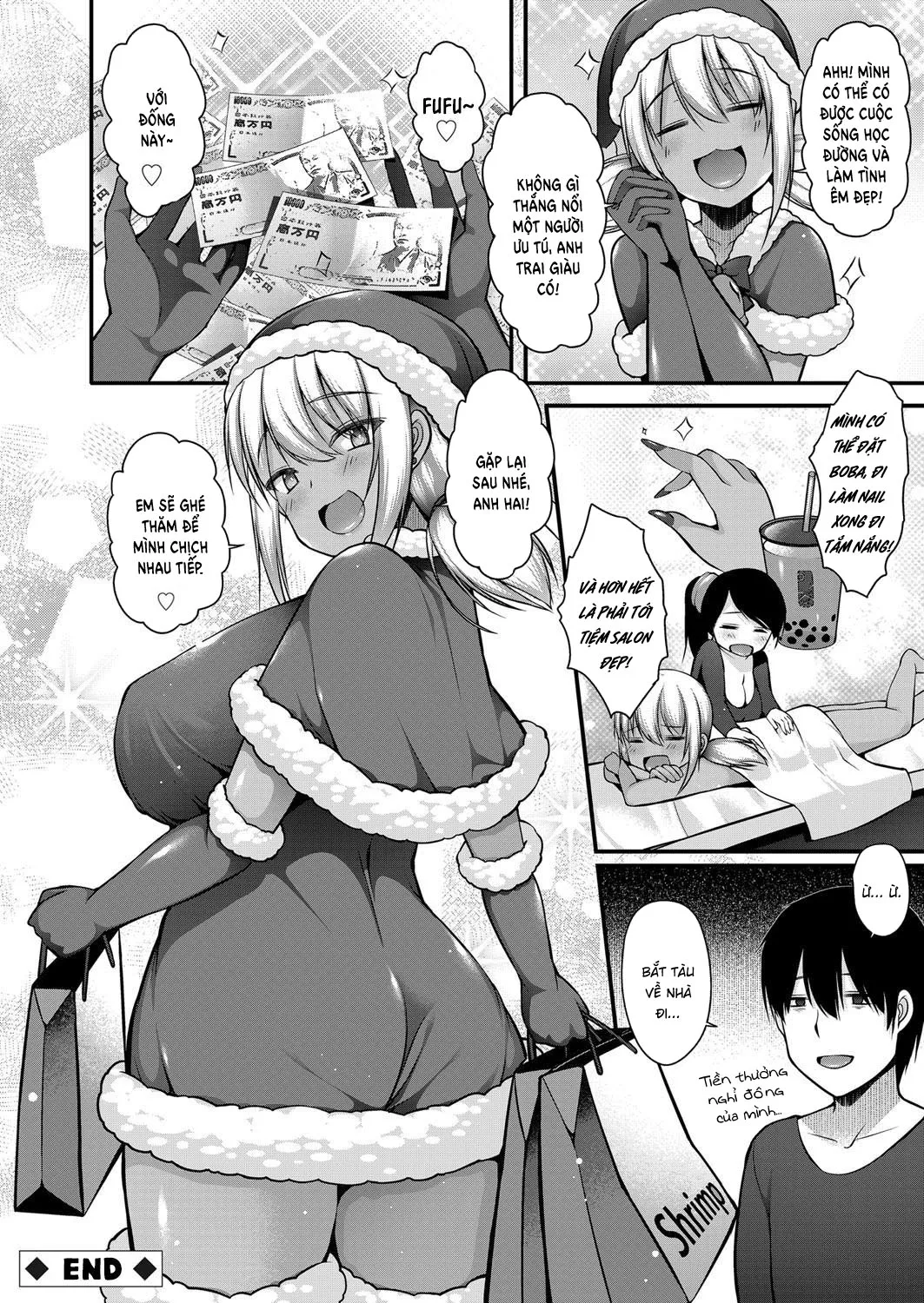 HentaiVN.net - Ảnh 26 - Chịch em gái mặc đồ Noel [Inaka kara Oshikakete Kita Santa Cos Shita Kuro Gal JK na Imouto to Papakatsu Shite Shimatta Hanashi ; 田舎からおしかけてきたサンタコスした黒ギャルJKな妹とパパ活してしまった話] - Oneshot