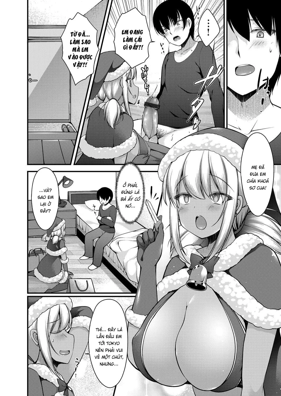 HentaiVN.net - Ảnh 4 - Chịch em gái mặc đồ Noel [Inaka kara Oshikakete Kita Santa Cos Shita Kuro Gal JK na Imouto to Papakatsu Shite Shimatta Hanashi ; 田舎からおしかけてきたサンタコスした黒ギャルJKな妹とパパ活してしまった話] - Oneshot