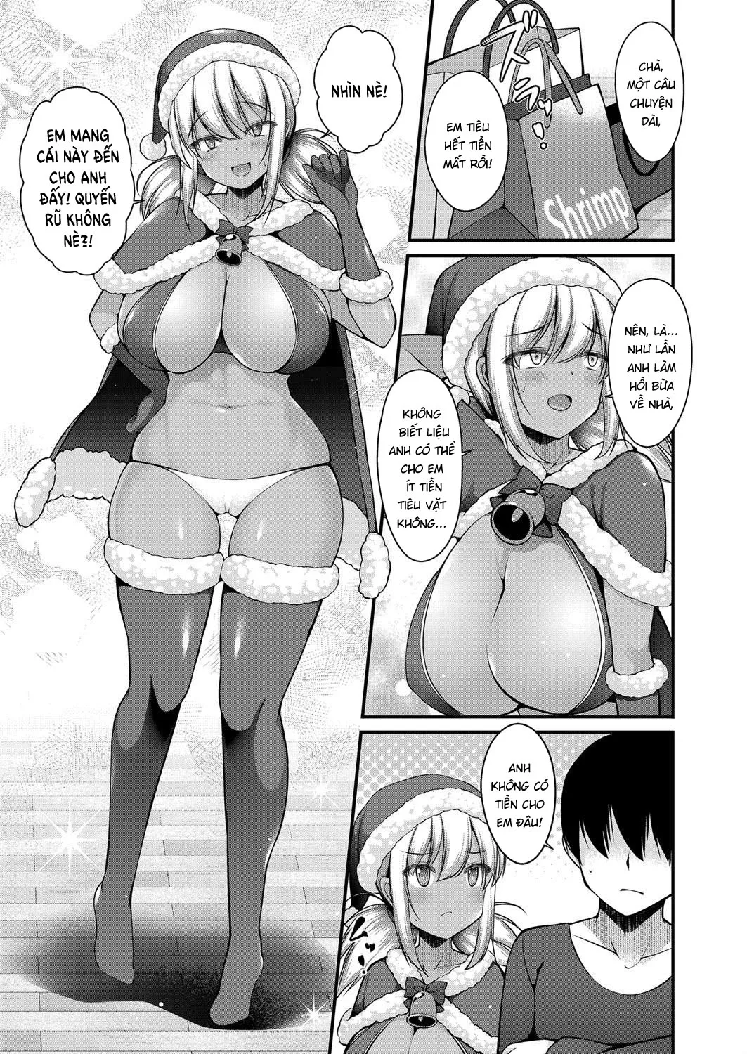 HentaiVN.net - Ảnh 5 - Chịch em gái mặc đồ Noel [Inaka kara Oshikakete Kita Santa Cos Shita Kuro Gal JK na Imouto to Papakatsu Shite Shimatta Hanashi ; 田舎からおしかけてきたサンタコスした黒ギャルJKな妹とパパ活してしまった話] - Oneshot