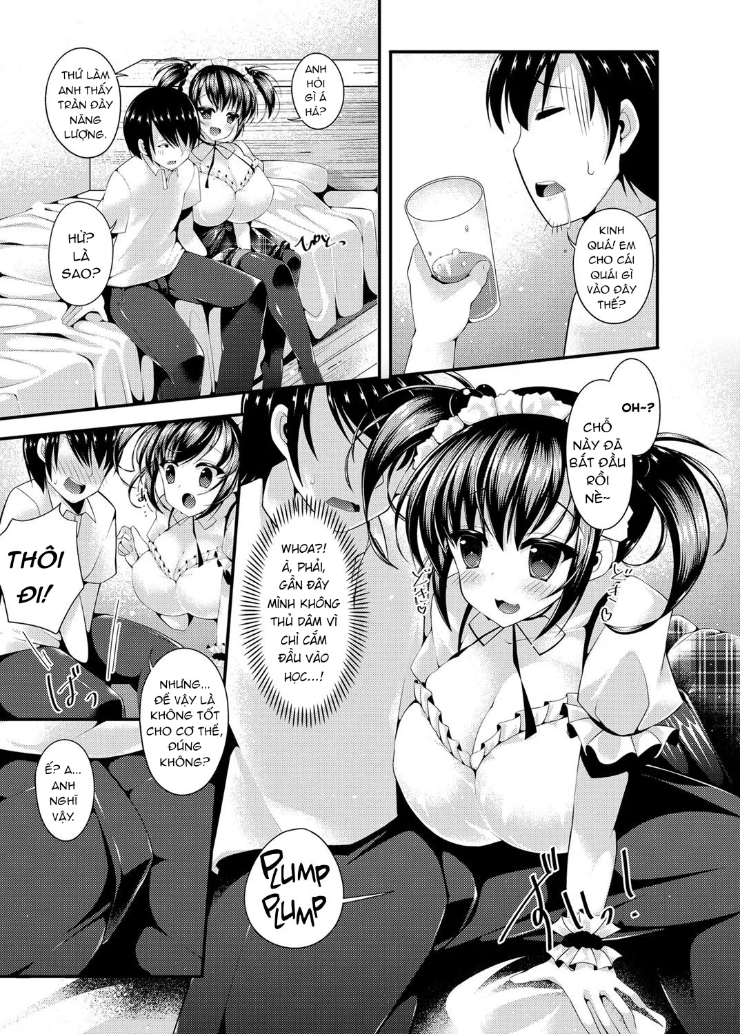 HentaiVN.net - Ảnh 6 - Maid Sugata no Bakunyuu Imouto ni Nazo no Drink de Kyousei Hatsujou Saserareru Boku - Oneshot