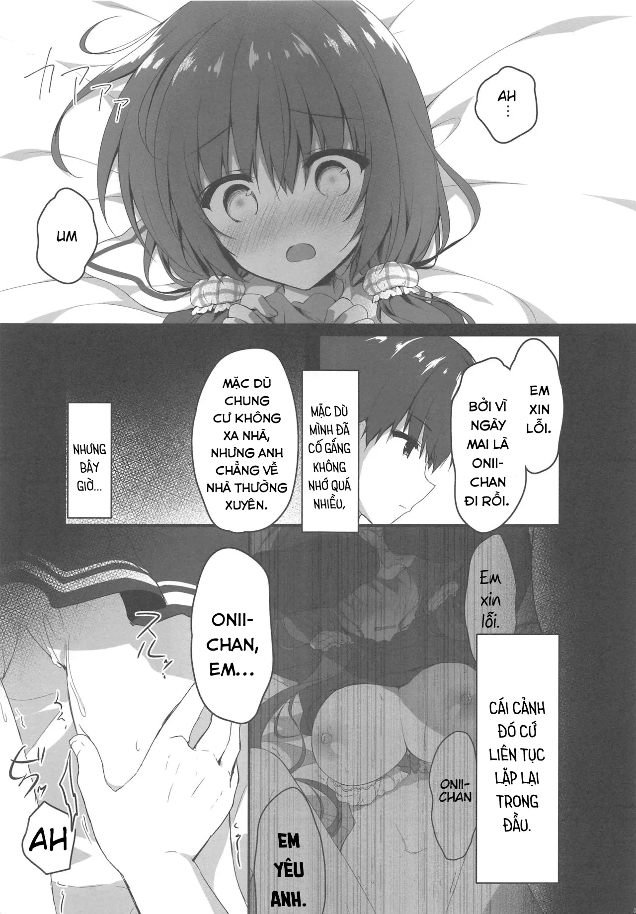 HentaiVN.net - Ảnh 6 - Cho em ở bên Onii-chan có được không...? [Onii-chan no Soba ni Ite mo Ii desu ka...?; Is it okay if I stay by Onii-chan's side...?] - Oneshot