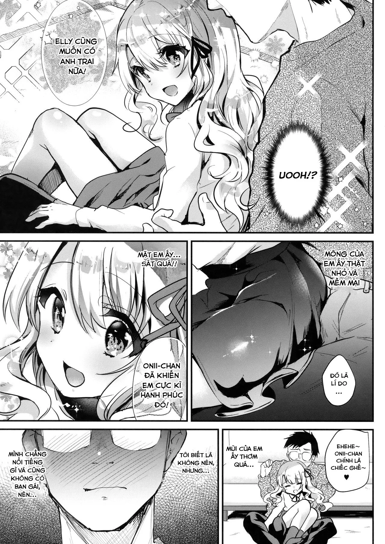 HentaiVN.net - Ảnh 5 - Em gái Elly-chan dễ thương [Amaenbo Imouto Elly-chan; 甘えんぼ義妹エリィちゃん; Gimai Elly-chan to Love Love Cosplay H; Imouto Elly-chan to Honeymoon Vacances] - Chap 1: Em gái đáng yêu