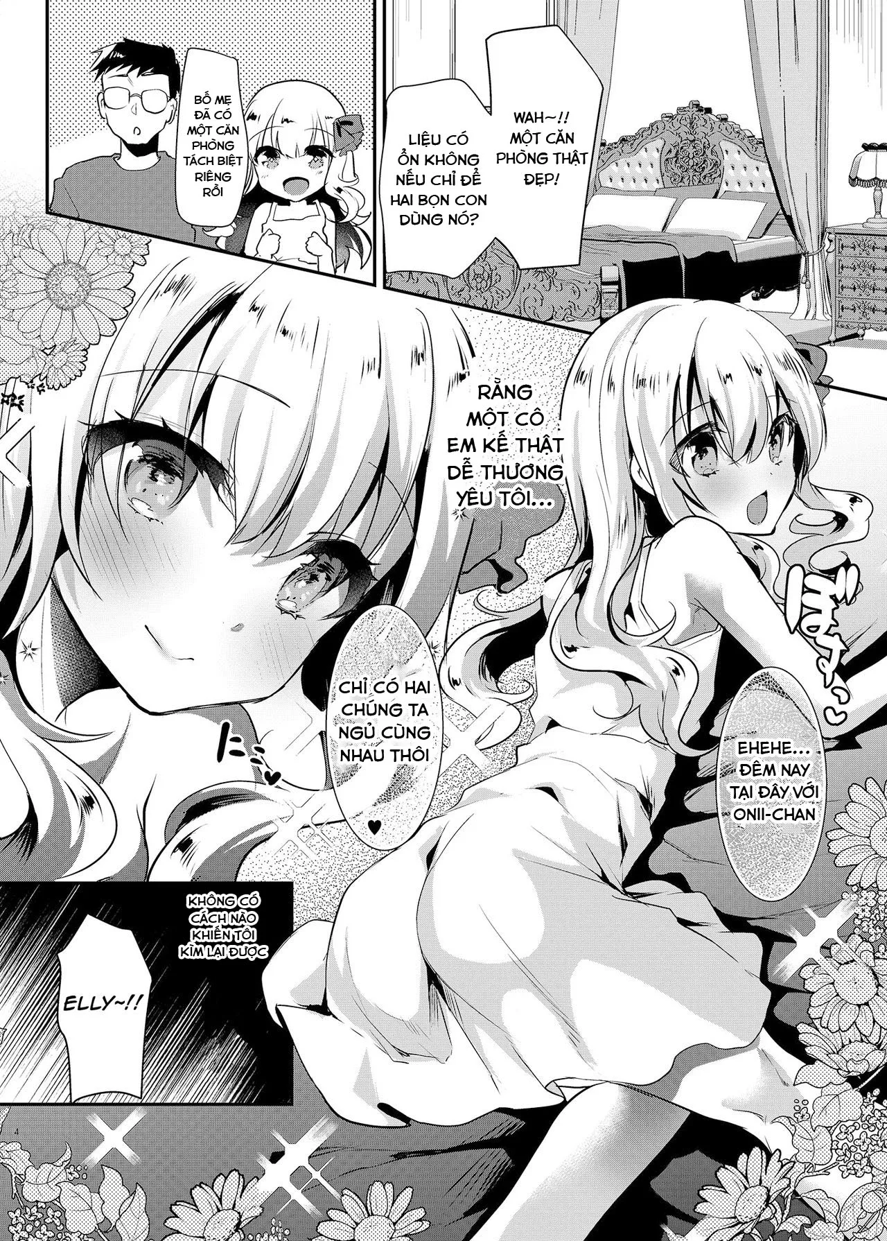 HentaiVN.net - Ảnh 5 - Em gái Elly-chan dễ thương [Amaenbo Imouto Elly-chan; 甘えんぼ義妹エリィちゃん; Gimai Elly-chan to Love Love Cosplay H; Imouto Elly-chan to Honeymoon Vacances] - Chap 2: Elly và kì nghỉ tuần trăng mật