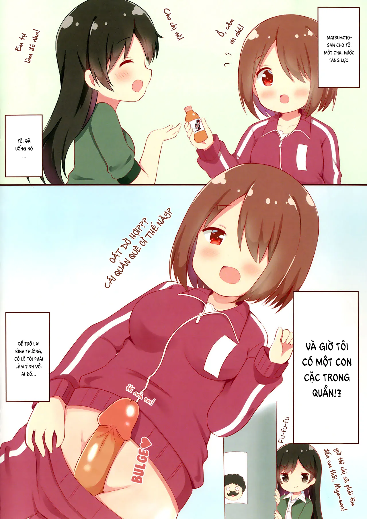 HentaiVN.net - Ảnh 3 - Uống nước tăng lực, tôi mọc trym lúc nào không hay! [Watashi ni XXX ga Haete Kita!; A XXX Grew on Me!] - Oneshot