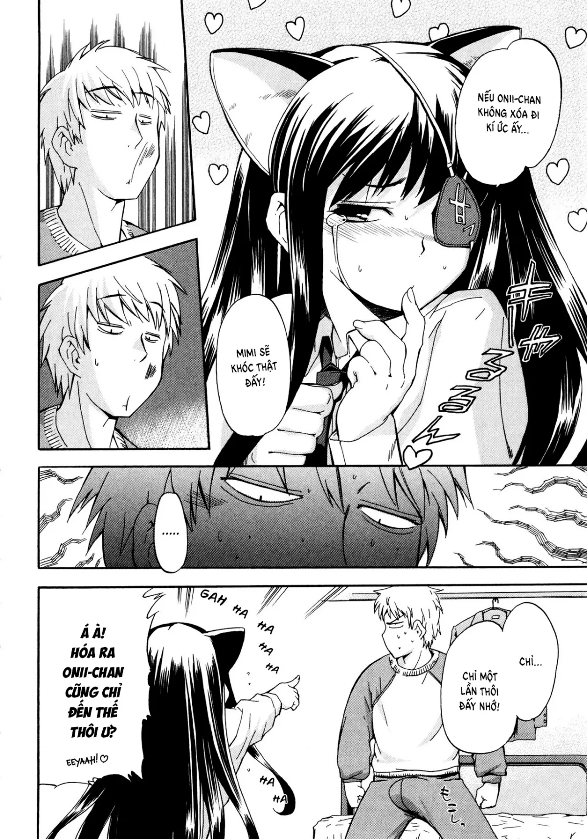 HentaiVN.net - Ảnh 10 - My Fucked-in-the-Head Younger Sister Comes in, Wearing Cat Ears and an Eyepatch [Atama no Okashii Imouto wa Gantai Nekomimi de Yattekuru] - Oneshot