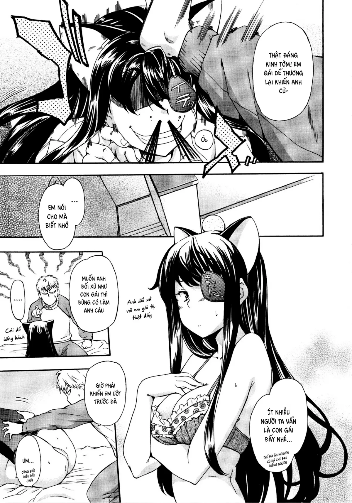 HentaiVN.net - Ảnh 11 - My Fucked-in-the-Head Younger Sister Comes in, Wearing Cat Ears and an Eyepatch [Atama no Okashii Imouto wa Gantai Nekomimi de Yattekuru] - Oneshot