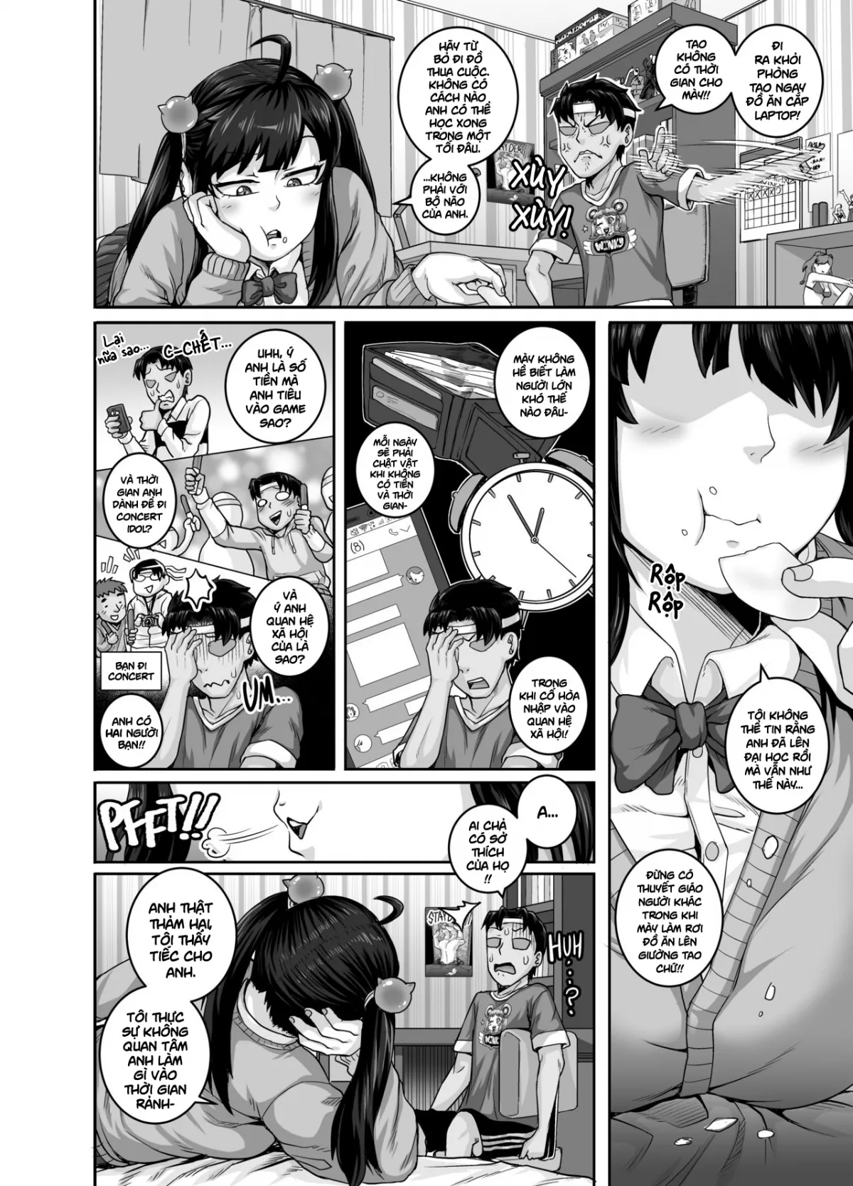 HentaiVN.net - Ảnh 3 - Em gái(kế) phiền toái cần phải được dạy dỗ!! [Mukatsuku Imouto wa Chanto Shikaranakucha!! ; ムカつく妹はちゃんと叱らなくちゃ!!] - Chap 1: Anh trai cần phải học bài!!