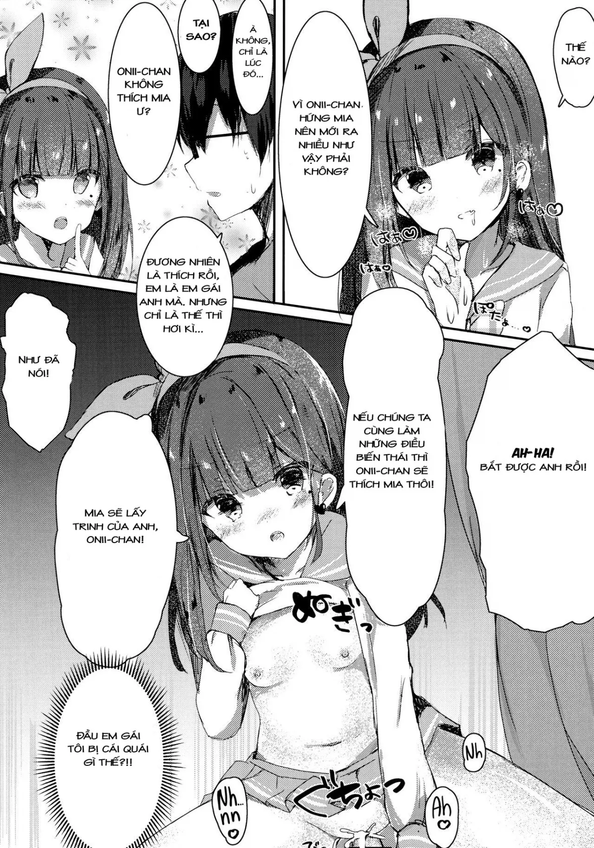 HentaiVN.net - Ảnh 10 - Vận dụng thằng anh khổ dâm [Onii-chan's ejaculation management ; Onii-chan no Shasei Kanri-gakari desu] - Chap 3: Em lấy trinh của anh nhé, Onii-chan!