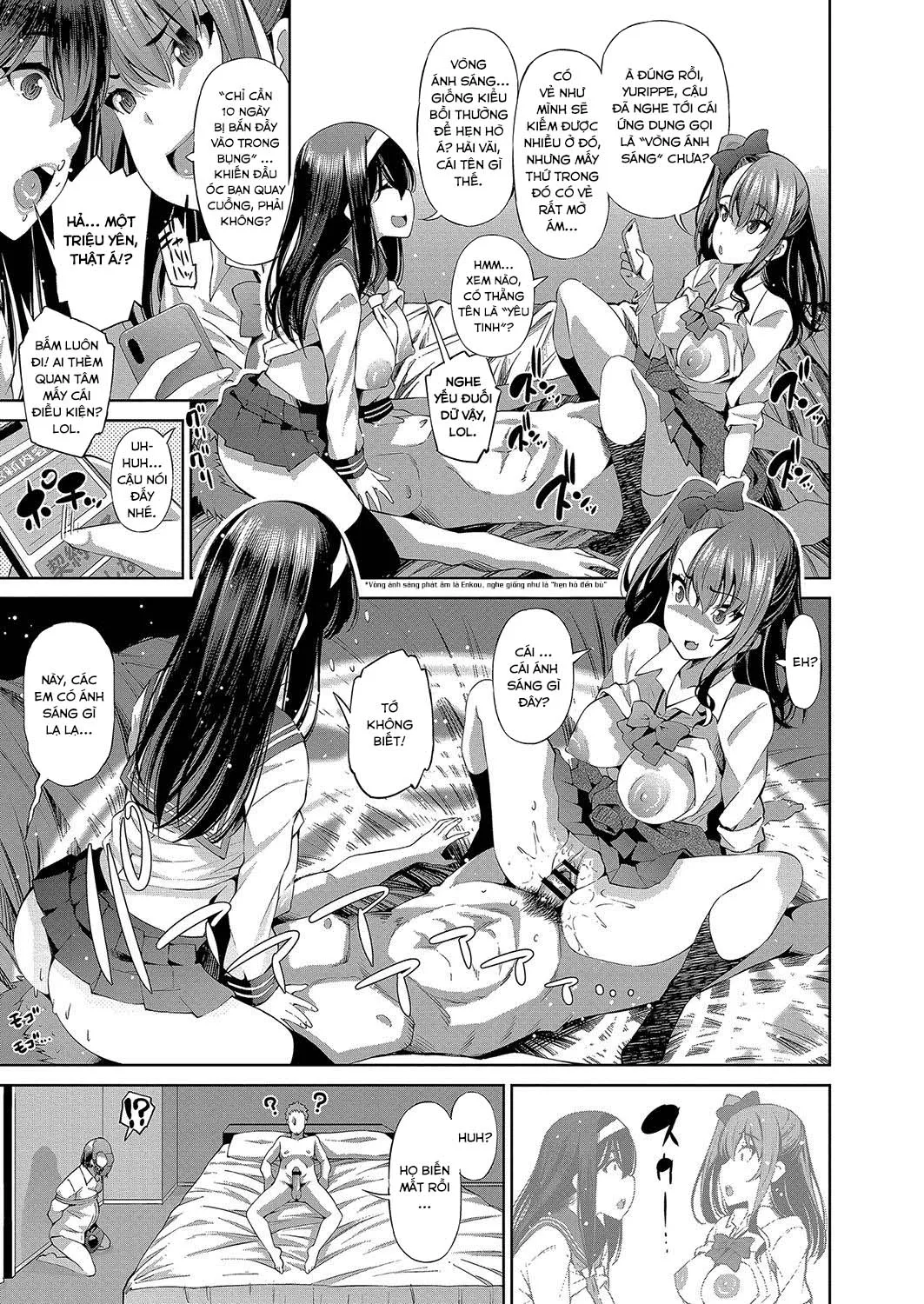 HentaiVN.net - Ảnh 3 - Hai gái làng chơi được triệu hồi để hiến tế cho bọn Goblin [Isekai Enkou Oyajigari JK to Hanshokuki no Goblin] - Oneshot
