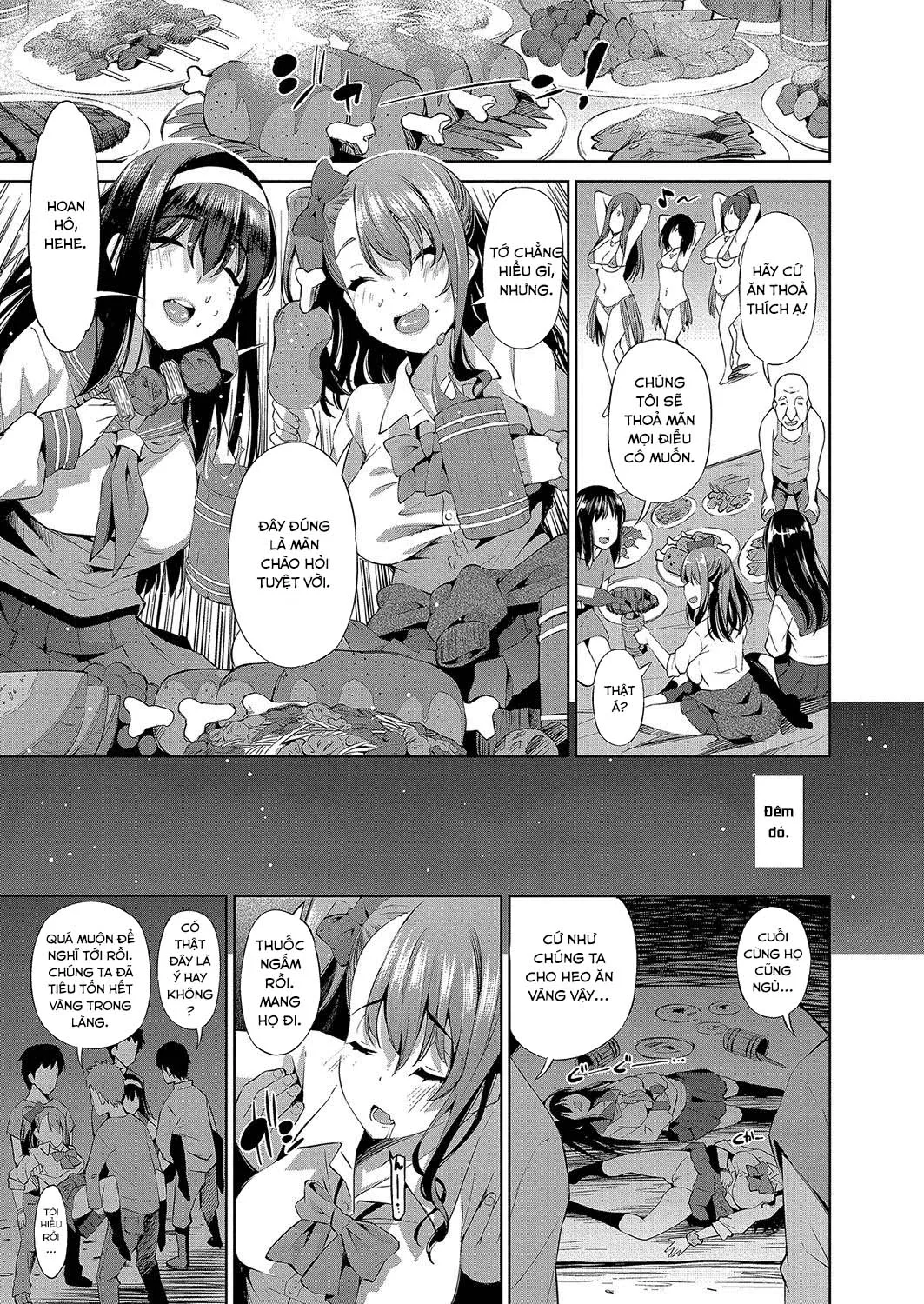 HentaiVN.net - Ảnh 5 - Hai gái làng chơi được triệu hồi để hiến tế cho bọn Goblin [Isekai Enkou Oyajigari JK to Hanshokuki no Goblin] - Oneshot