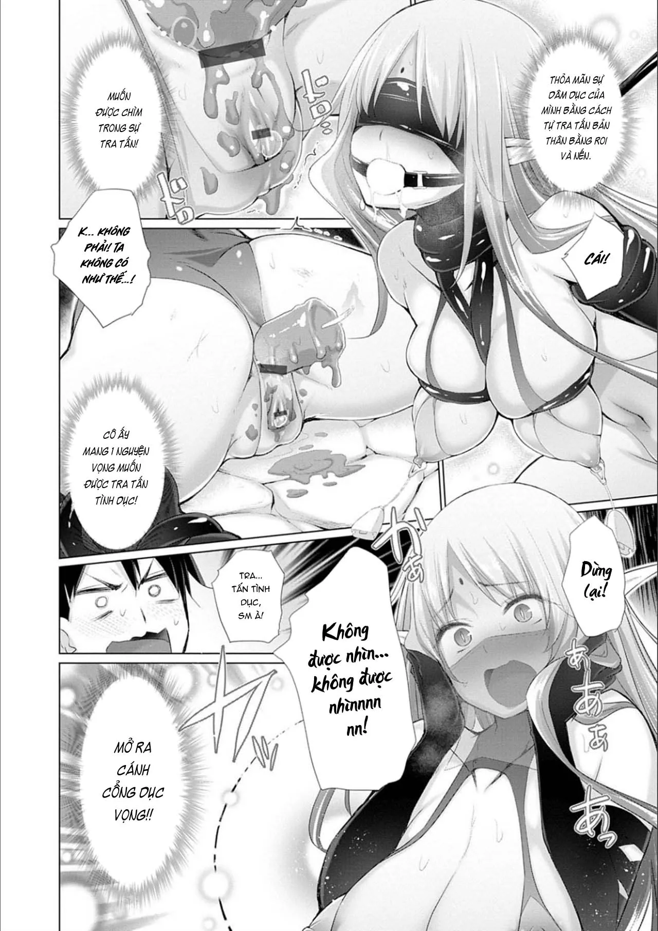 HentaiVN.net - Ảnh 7 - Sau Khi Chuyển Sinh Tôi Thịt Cả Thế Giới [Isekai De Onnanoko No Onaneta Ga Mieru Nouryoku o Teniireta Ore Ga Sore Dake o Buki Ni Sekai Wo Sukuu] - Chap 5: Dục cảnh của chị gái dark elf