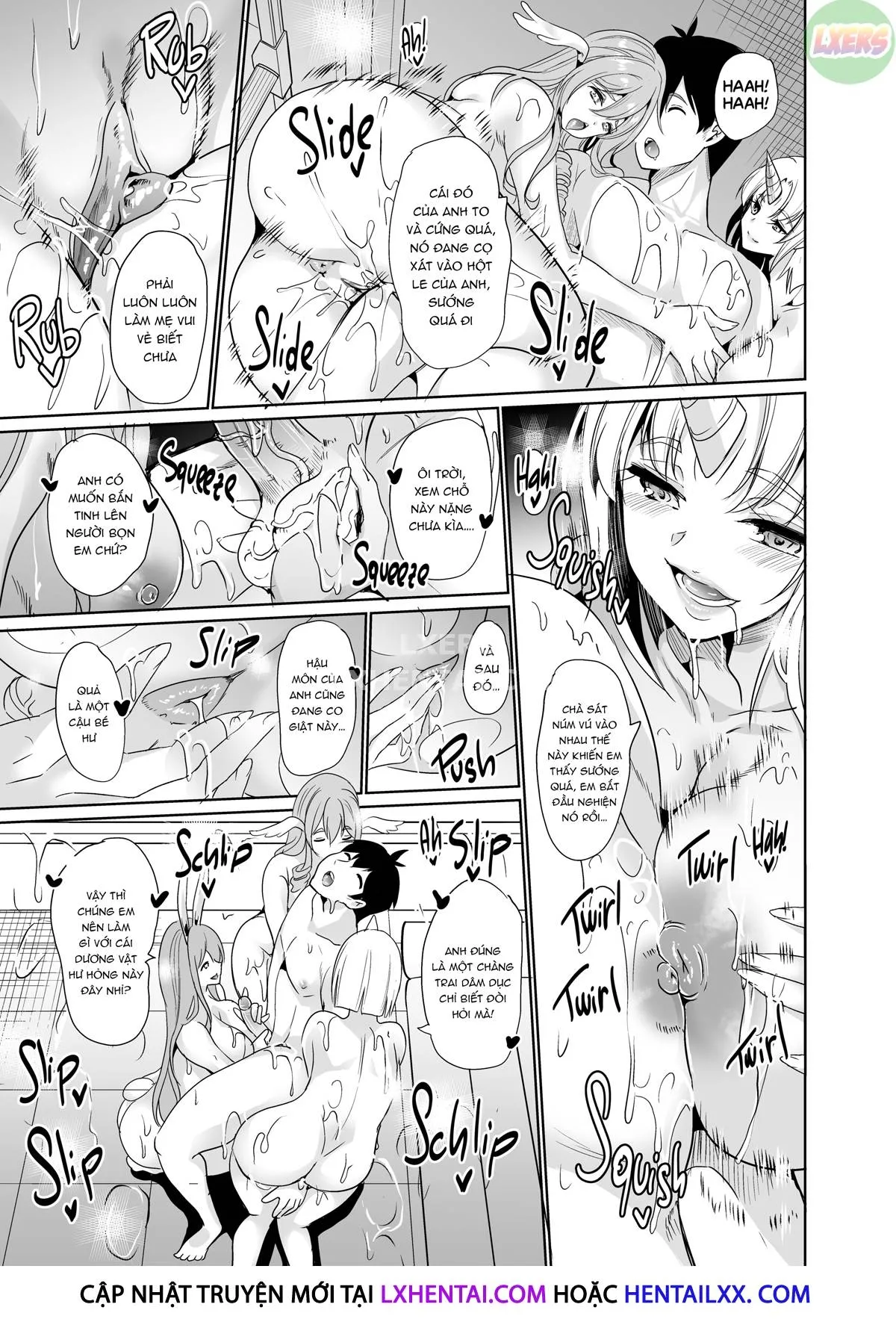 HentaiVN.net - Ảnh 19 - My Harem in Another World Collection - Chap 12 - Soapy Sex Time! Fighting Over Ichiro!