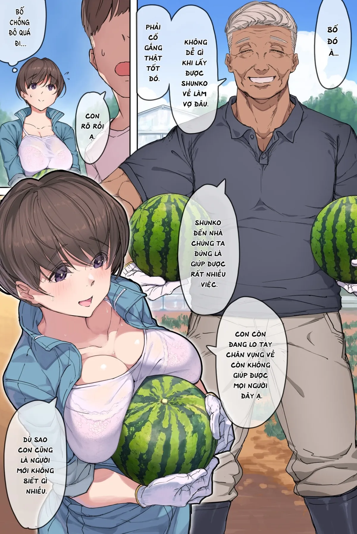 HentaiVN.net - Ảnh 4 - Bố chồng và nàng dâu. [農家の嫁と絶倫義父～嫁いだ先で待っていたのは手取り足取り種付け調教される日々でした～] - Chap 1