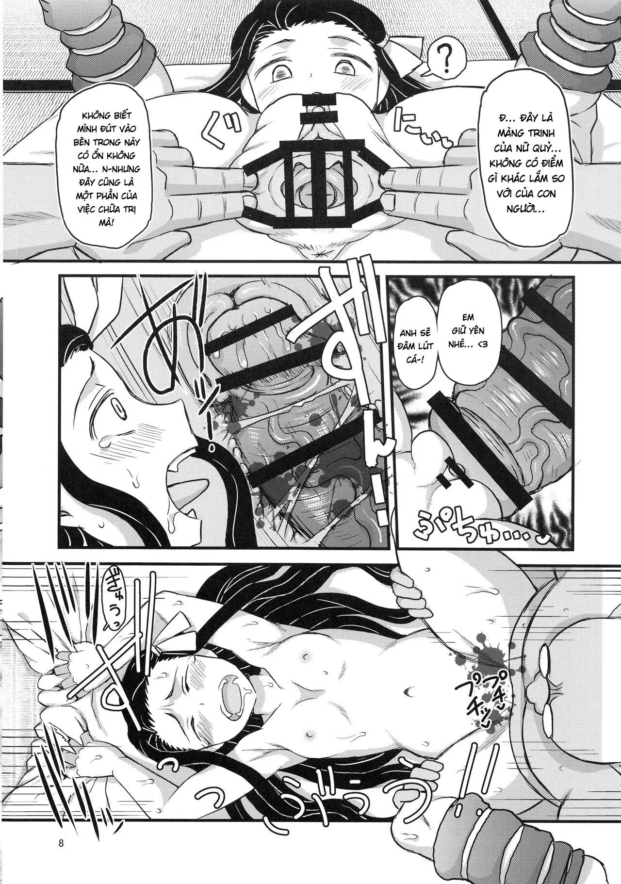 HentaiVN.net - Ảnh 7 - Mechashiko no Chinpo ~Nikuyoku o Osaekirenaku Natta Nezuko-chan ga Dosukebe Ossan Tanebashira to Kettou Shite Eiyou Hokyuu Suru Hon - Oneshot nứng