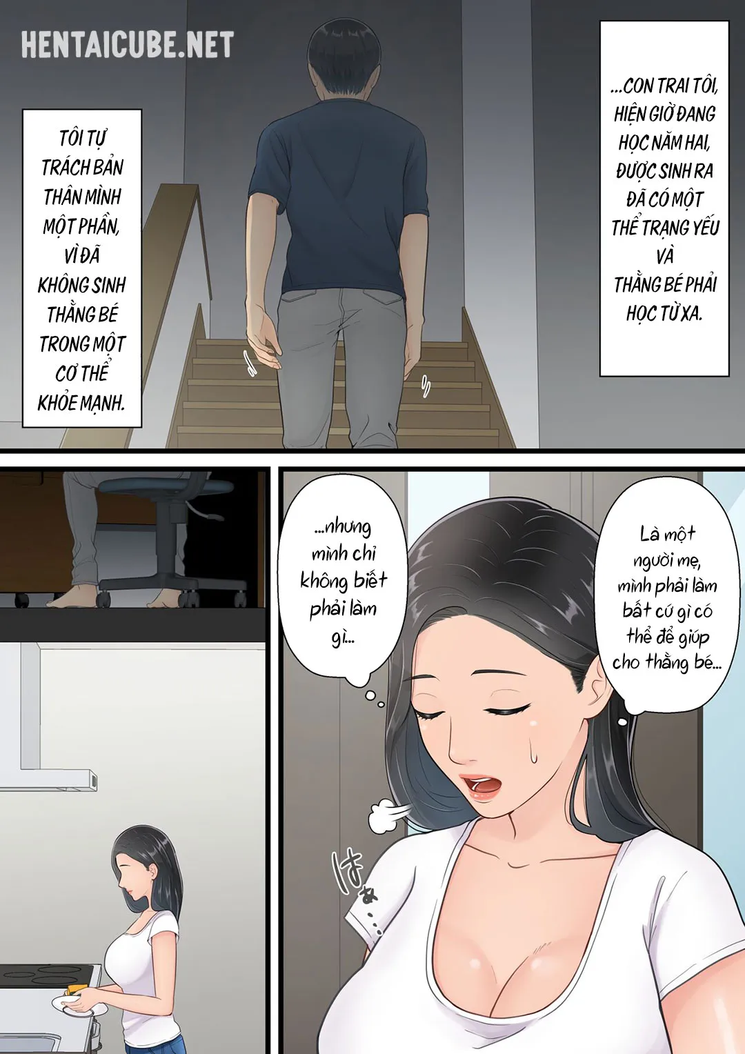 HentaiVN.net - Ảnh 4 - Người mẹ tốt chịu thua trước cu con trai [Matomo na Hahaoya ga Musuko no Chinpo ni Ochiru made; When a Good Mom Succumbs to Her Son's Cock] - Oneshot