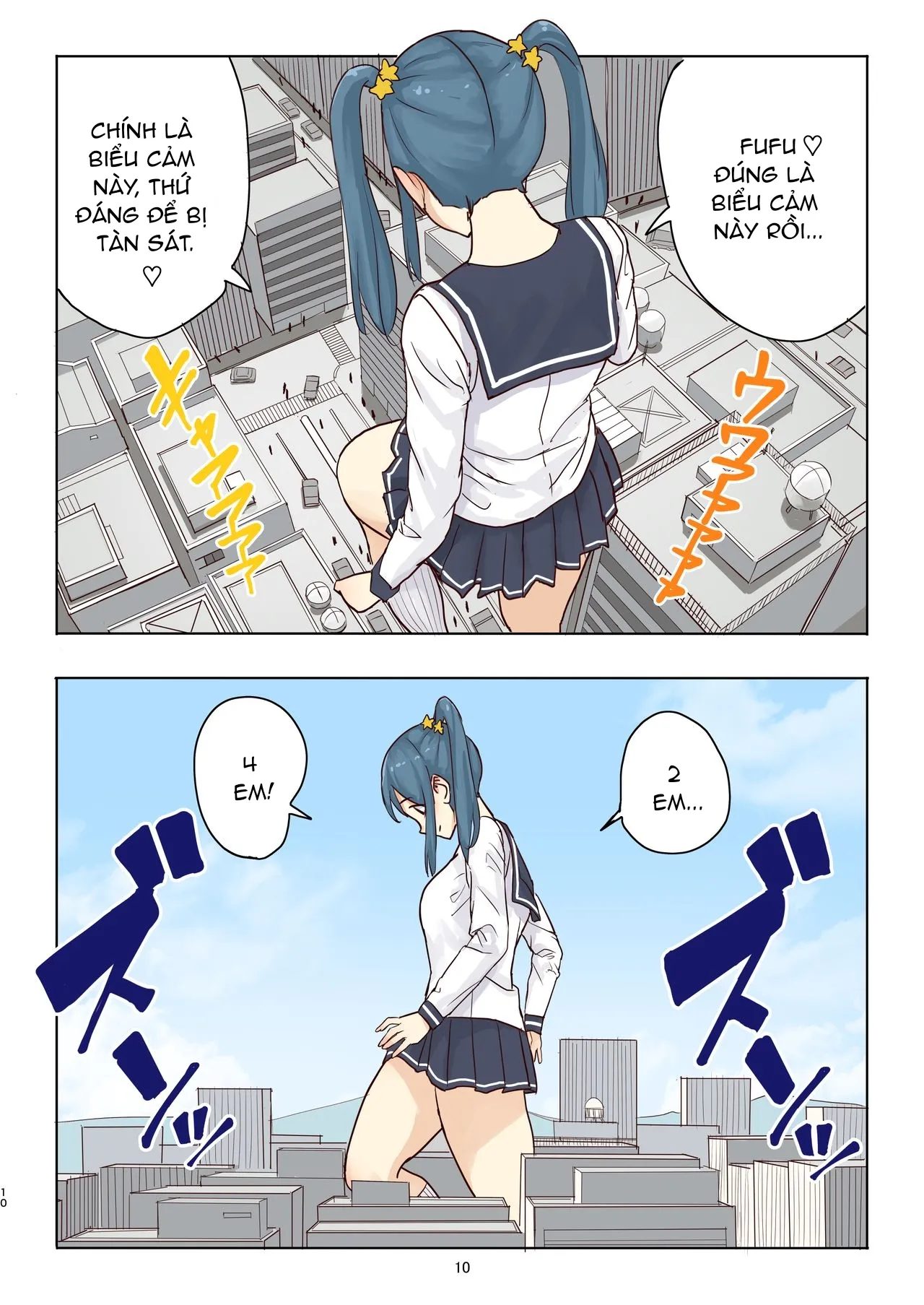 HentaiVN.net - Ảnh 10 - Tiết mục tàn sát người của bé Fondue [残酷巨大娘フォンデュちゃんのえっちな虐殺] - Chap 1