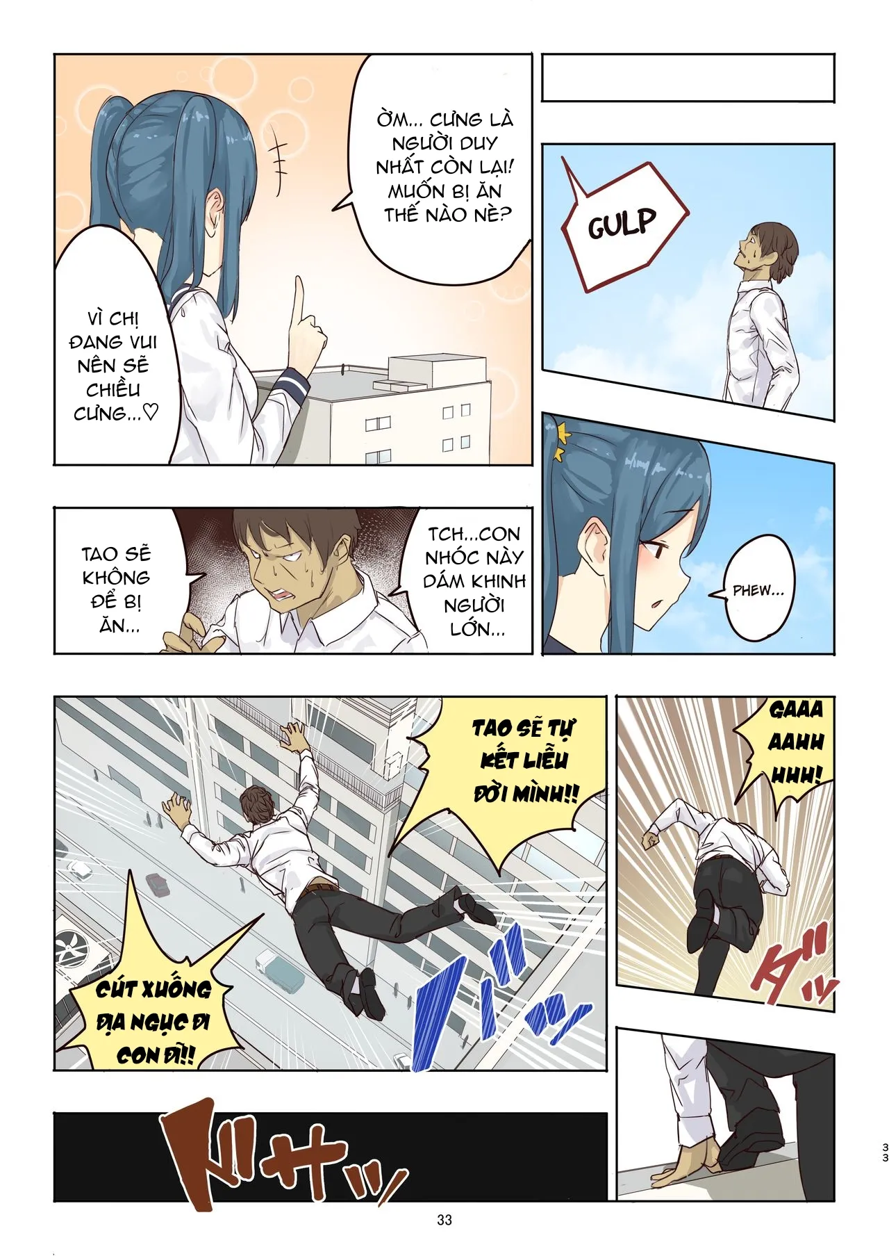 HentaiVN.net - Ảnh 9 - Tiết mục tàn sát người của bé Fondue [残酷巨大娘フォンデュちゃんのえっちな虐殺] - Chap 2