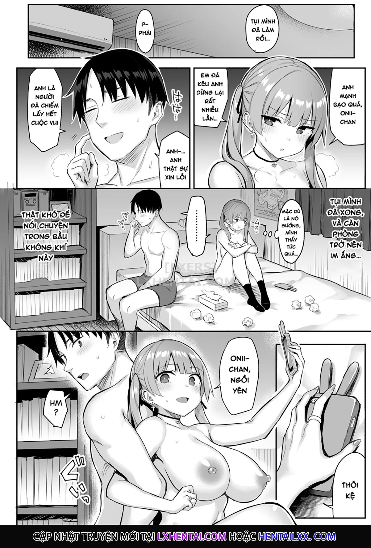 HentaiVN.net - Ảnh 41 - Moto InCha no Kyonyuu Yariman Imouto ga Erosugite, Onii-chan wa Mou...!! - Chap 1