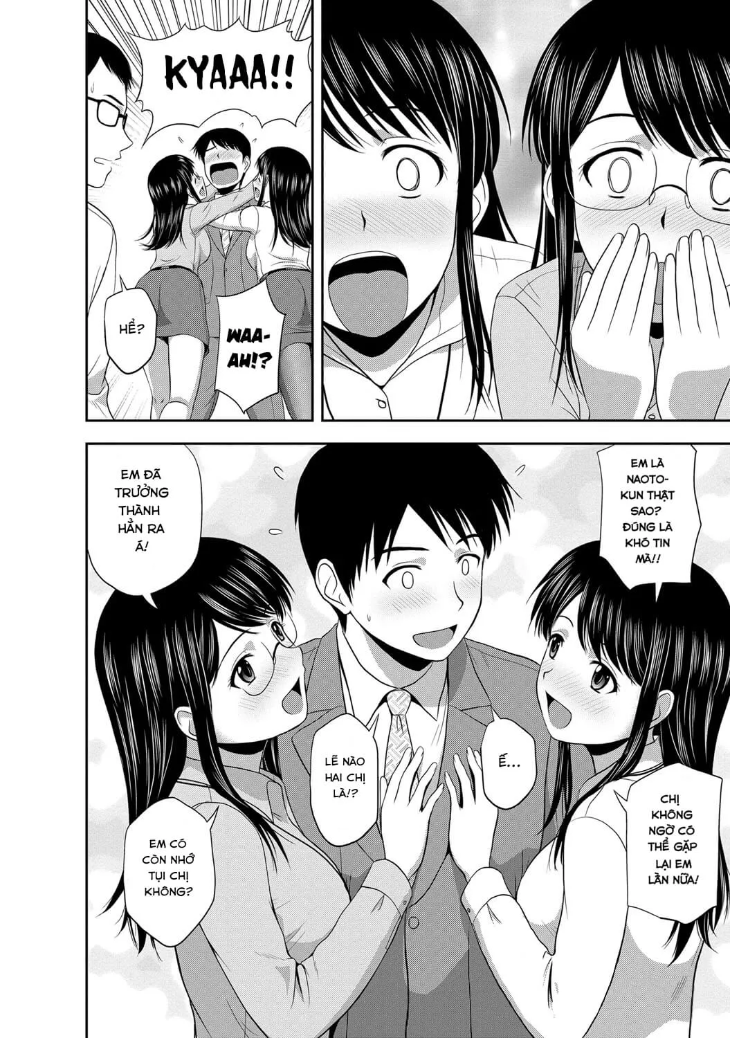 HentaiVN.net - Ảnh 5 - Tiệc Ngủ Qua Đêm Cùng Hai Chị Em Áo Dài [Mild Mint; 大人のお泊り会] - Oneshot