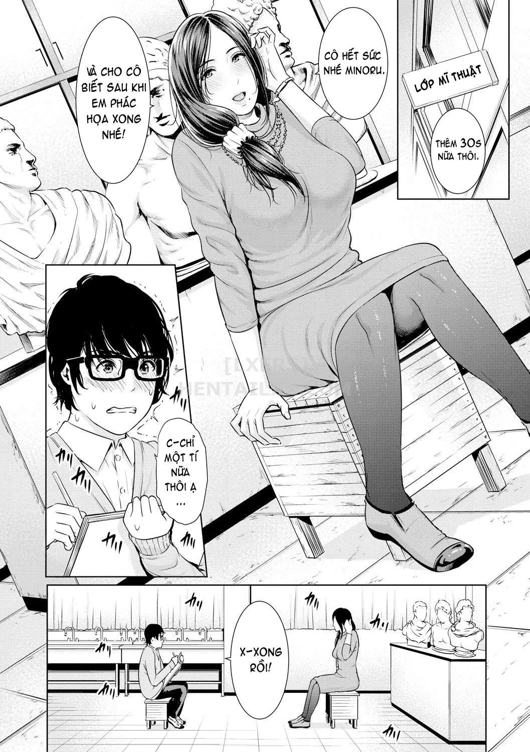 HentaiVN.net - Ảnh 12 - Sensei wa Seiyoku o Osaerarenai [Insatiably Lustful Teachers] - Chap 1 - Let me Sketch you!