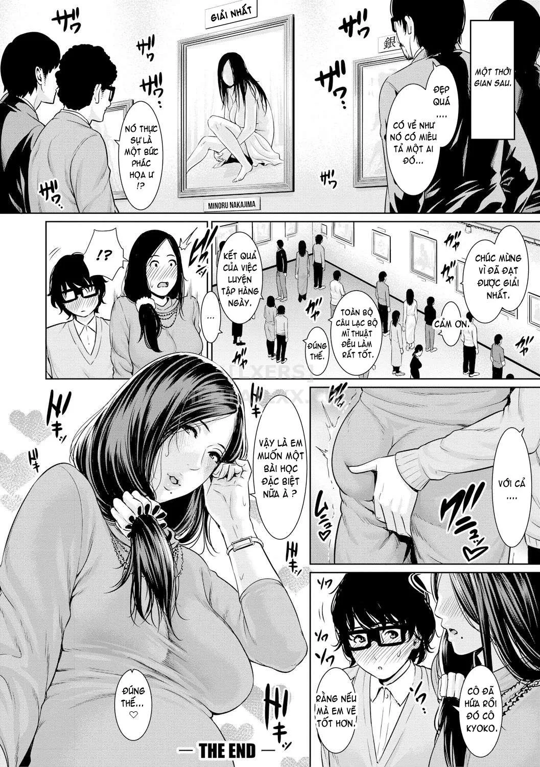 HentaiVN.net - Ảnh 40 - Sensei wa Seiyoku o Osaerarenai [Insatiably Lustful Teachers] - Chap 1 - Let me Sketch you!