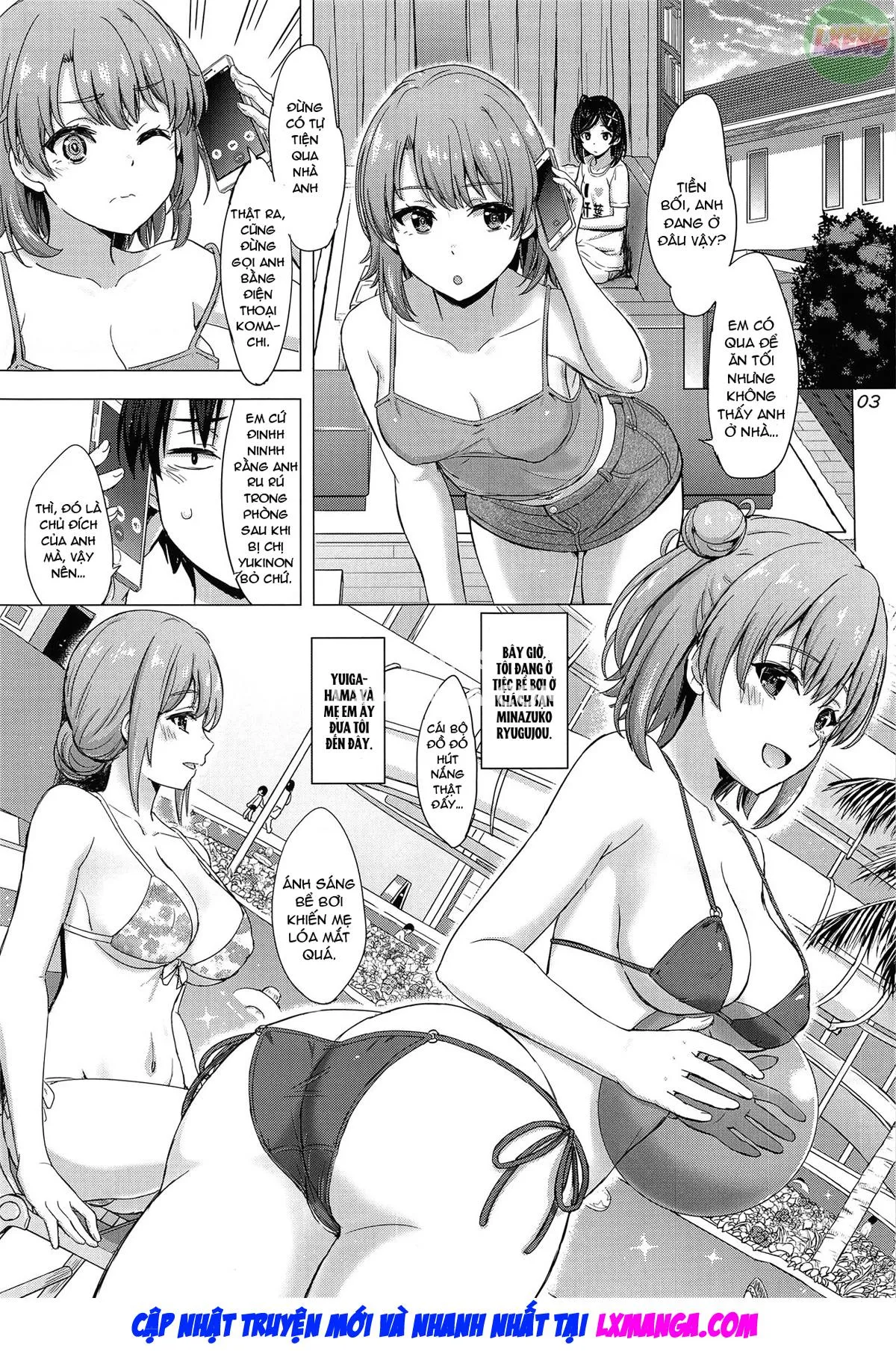 HentaiVN.net - Ảnh 5 - A Passionate Summer Resort with the Yuigahamas. [Jounetsuteki na Natsu no Resort o Yuigahama Oyako to.] - Oneshot