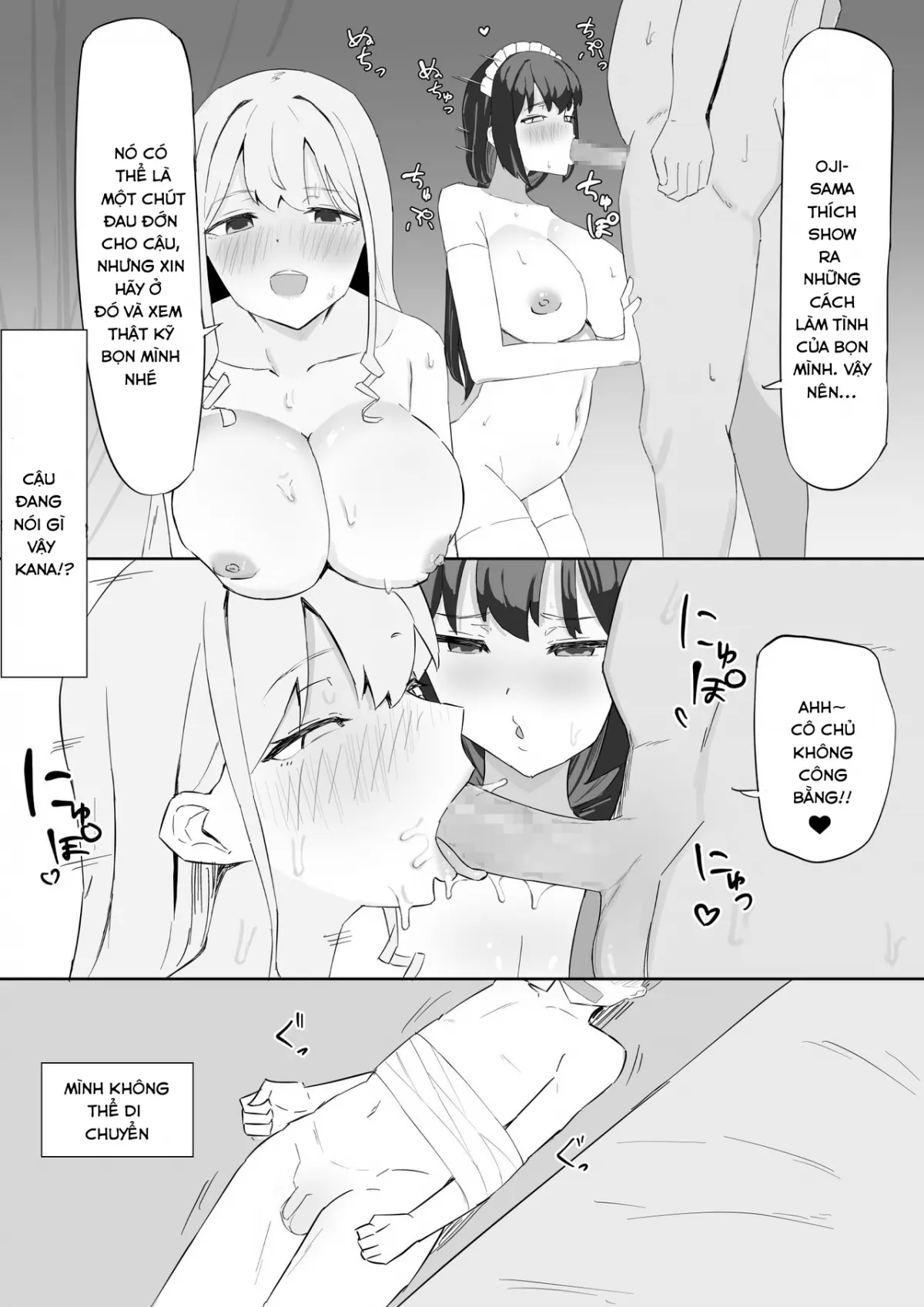 HentaiVN.net - Ảnh 10 - Ojou-sama to Maid o Iinazuke ni Torarete Okobore Ecchi suru Hanashi - Oneshot
