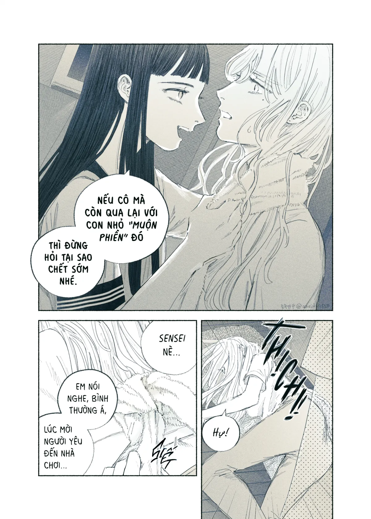 HentaiVN.net - Ảnh 36 - Ham muốn & Muộn phiền [Chuyện về nữ giáo viên bị học sinh yandere nhấn chìm trong dục vọng] - Tôi bị dằm trong tim