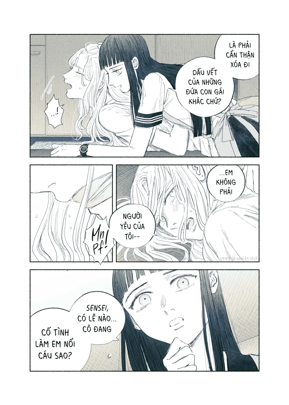 HentaiVN.net - Ảnh 37 - Ham muốn & Muộn phiền [Chuyện về nữ giáo viên bị học sinh yandere nhấn chìm trong dục vọng] - Tôi bị dằm trong tim