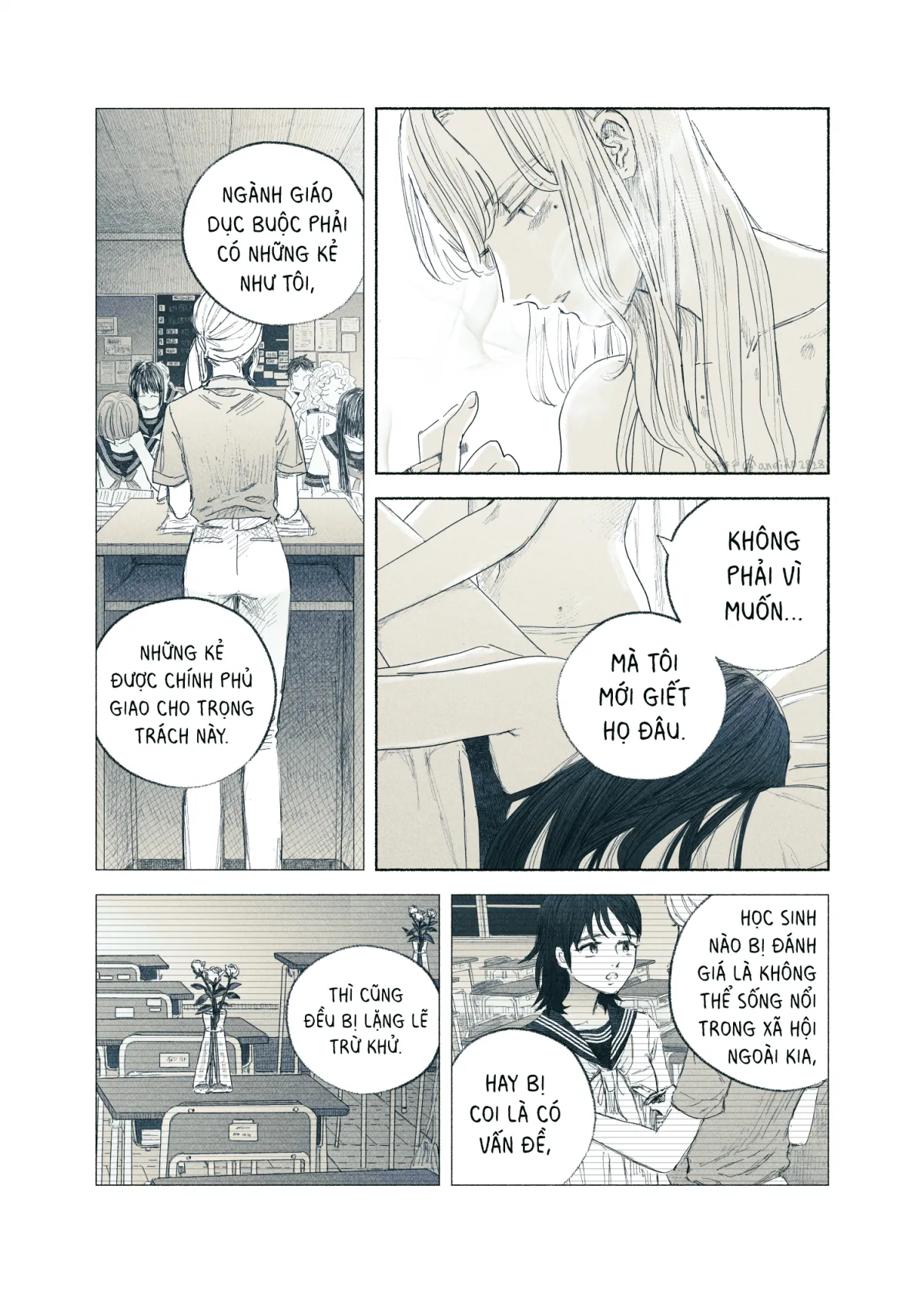 HentaiVN.net - Ảnh 53 - Ham muốn & Muộn phiền [Chuyện về nữ giáo viên bị học sinh yandere nhấn chìm trong dục vọng] - Tôi bị dằm trong tim