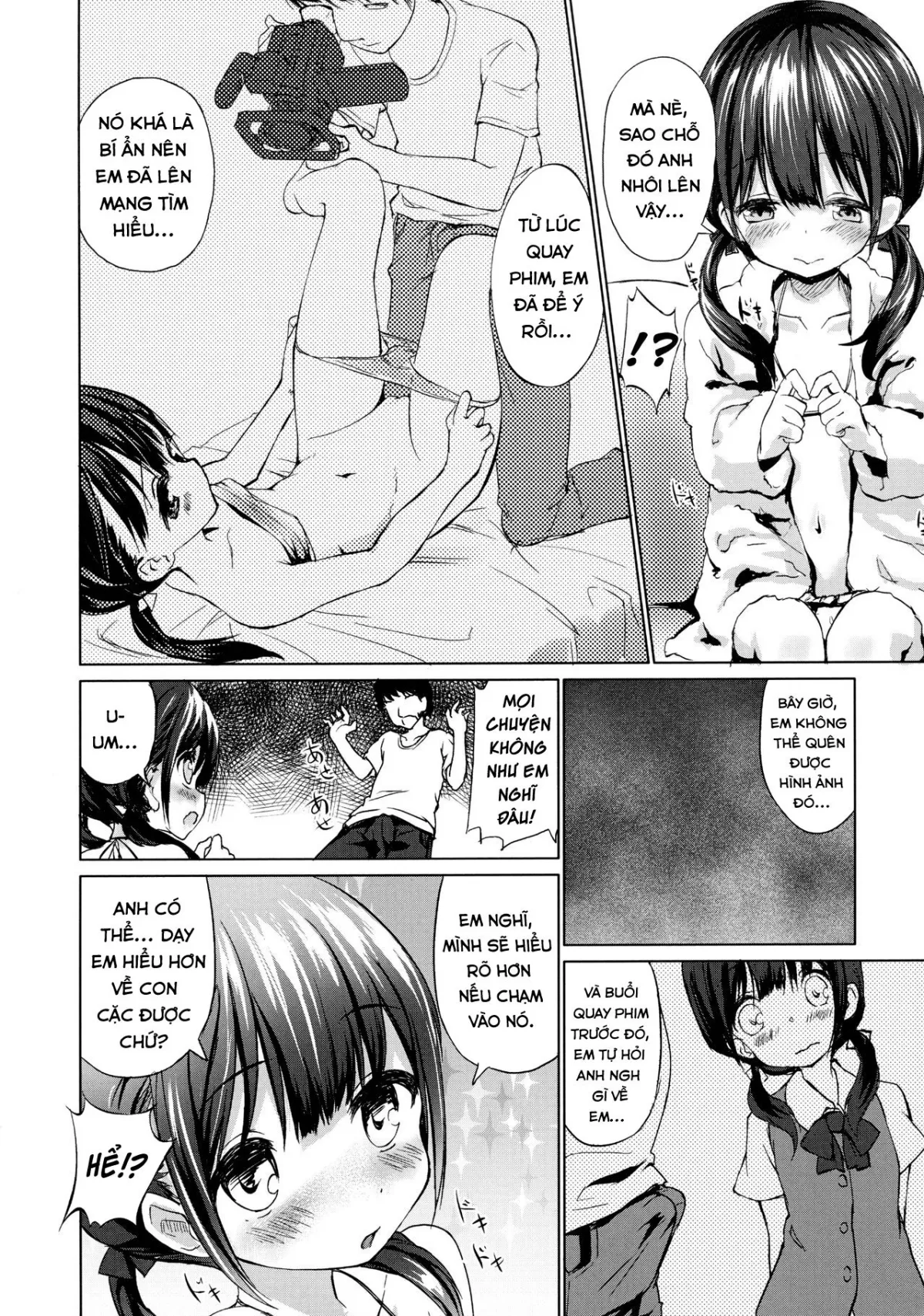 HentaiVN.net - Ảnh 7 - Bé loli tập đóng phim sếch. [Sodachi no Ii JS ga Warui Otona o Yuuwaku Shitekuru] - Oneshot