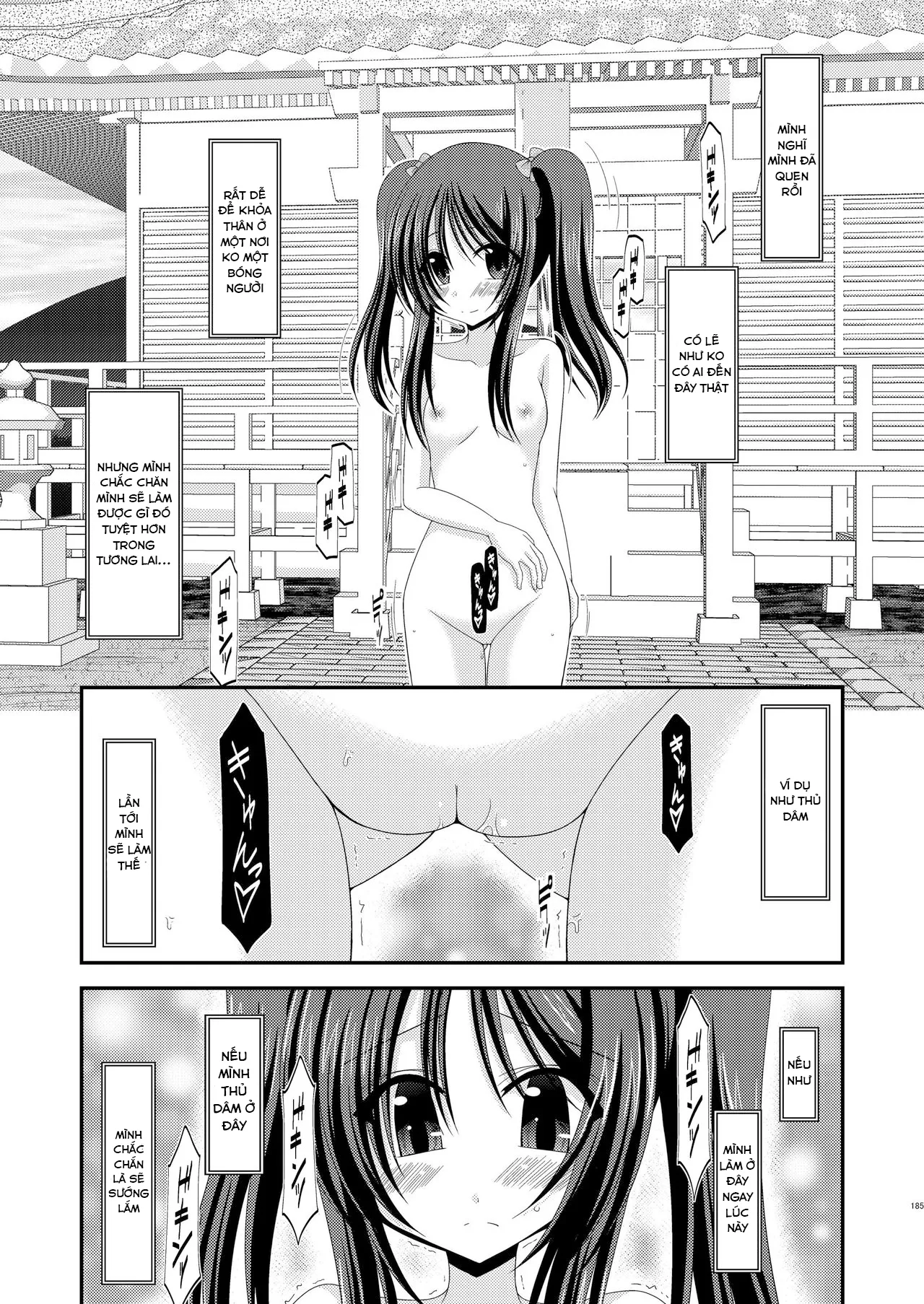 HentaiVN.net - Ảnh 15 - Cô gái thích khoả thân - Chap 11 (hết) [Roshutsu Shoujo Yuugi] - Ngoại truyện 1: Thủ dâm ở chùa
