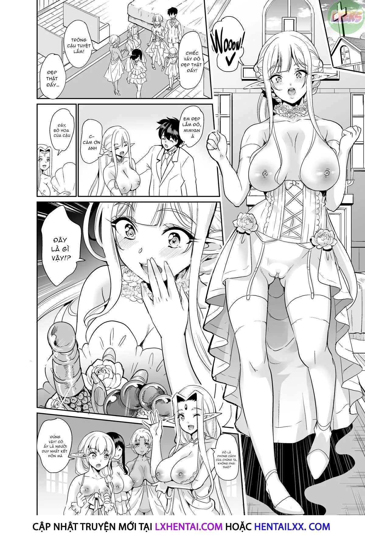 HentaiVN.net - Ảnh 14 - Slutty Elf Sisters Seeking a Husband - Chap 5 - With This Creampie I Thee Wed | END