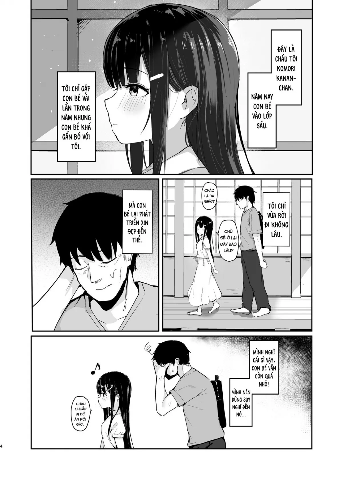HentaiVN.net - Ảnh 4 - Về quê thăm cháu. [I Came Back in Summer For My Niece : Natsu ni Kaeru no wa Mei (Kimi) no Tame] - Oneshot