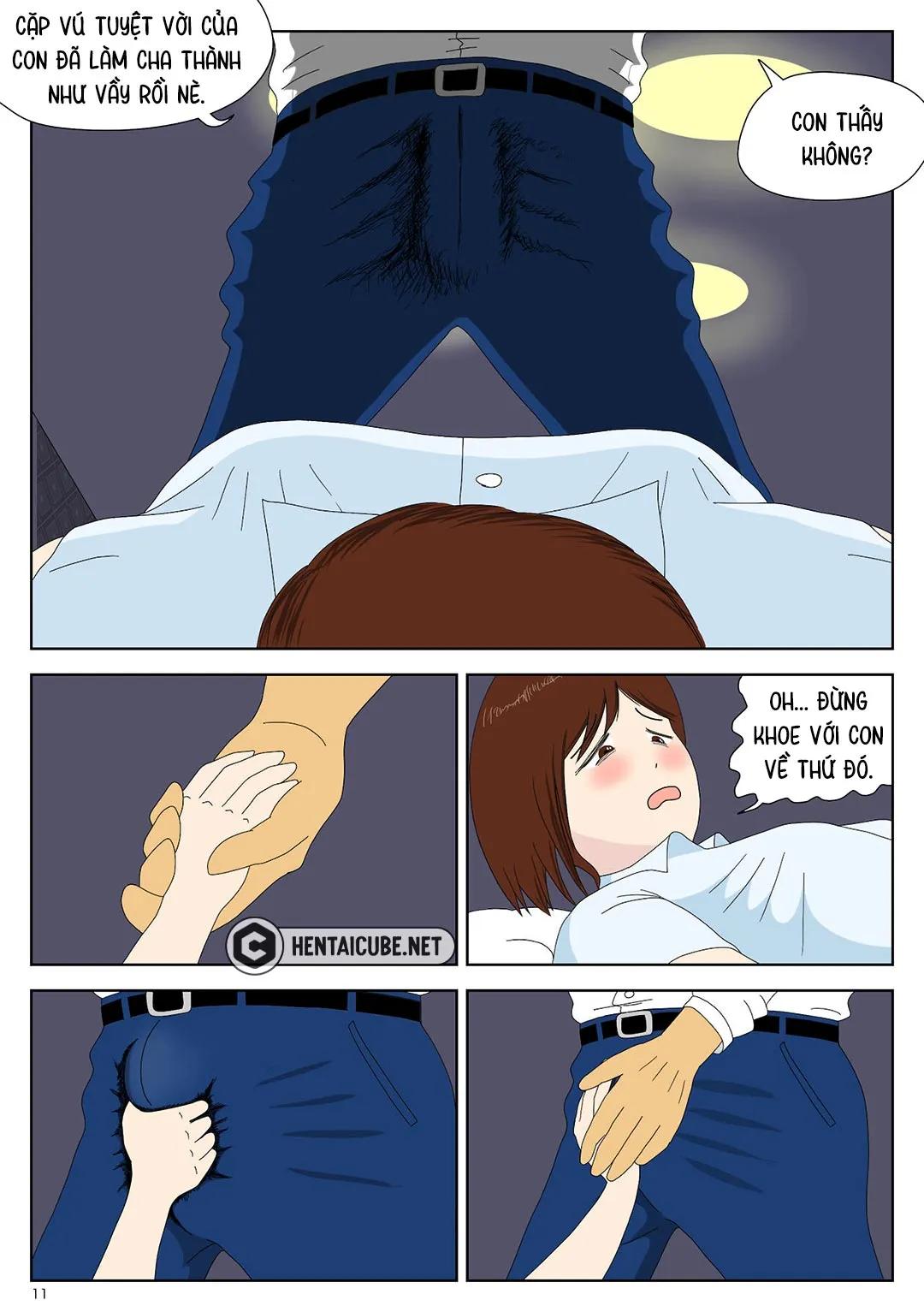HentaiVN.net - Ảnh 12 - Con gái bị cha quấy mỗi sáng [Asa Kara Chichi ni Ya Rareru Musume; Girl Molested by Father Every Morning] - Oneshot