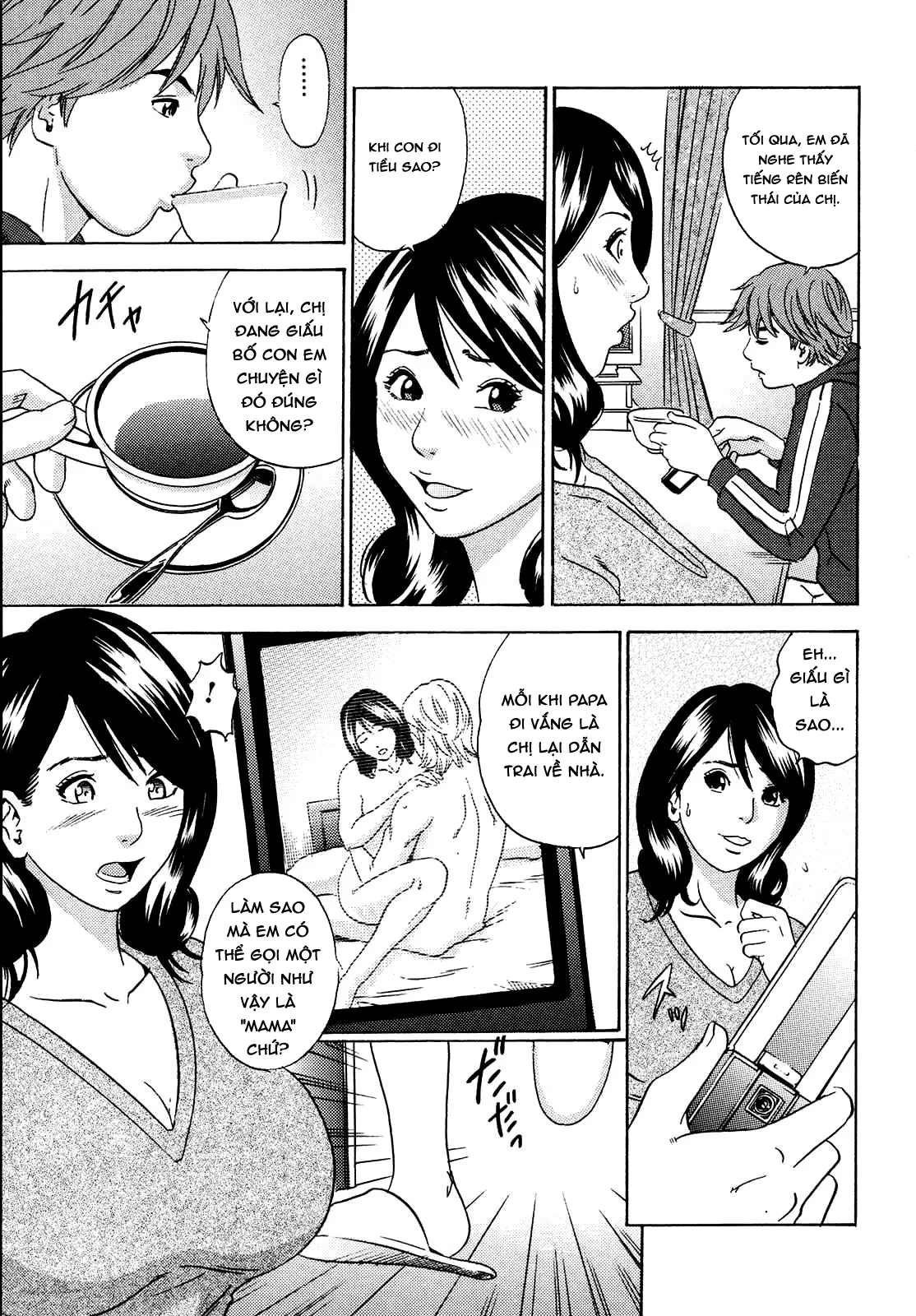 HentaiVN.net - Ảnh 3 - Mama ga Iku! Boku wa Dopyu! [Mama felt ...azm! I ejaculate!] - Chap 6