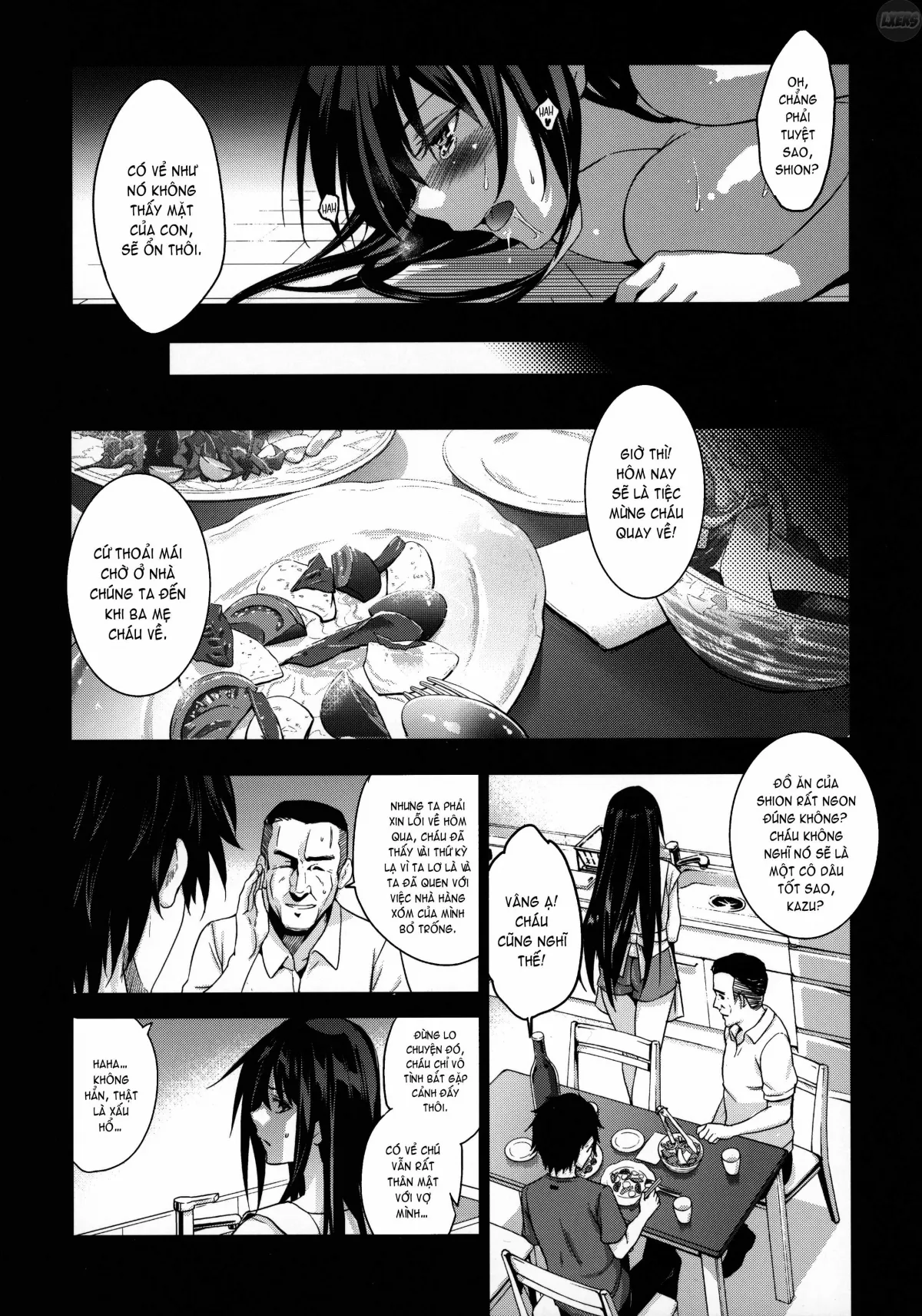 HentaiVN.net - Ảnh 28 - Otonari no Nie [Saikai Shita Osananajimi no Ie de Okita Koto.] - Chap 1