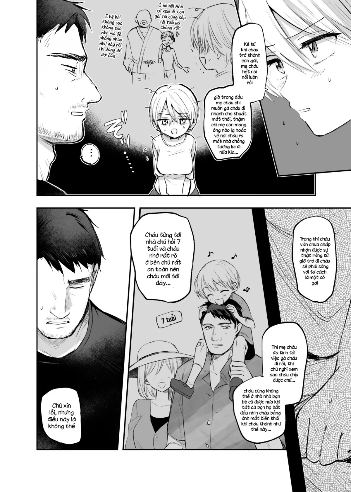 HentaiVN.net - Ảnh 7 - Sau khi trở thành nữ, tôi và chú... [Nyotaika Shita Ore wa, Oji-san ni] - Oneshot
