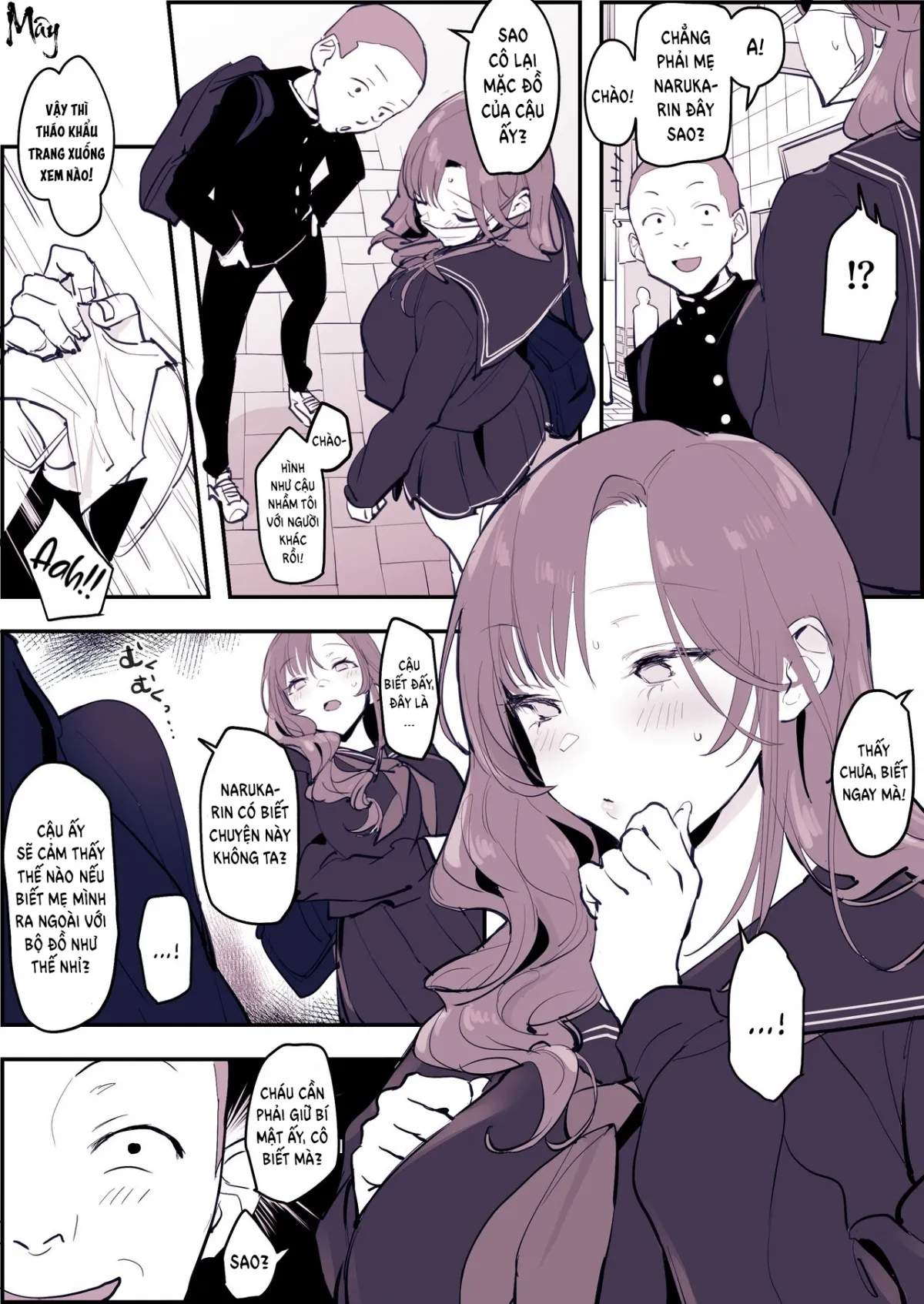 HentaiVN.net - Ảnh 3 - Đụ lồn mẹ bạn! [Musume no Seifuku de Sotodashi, Doukyuusei ni Mitsukaru Hitozuma] - Oneshot
