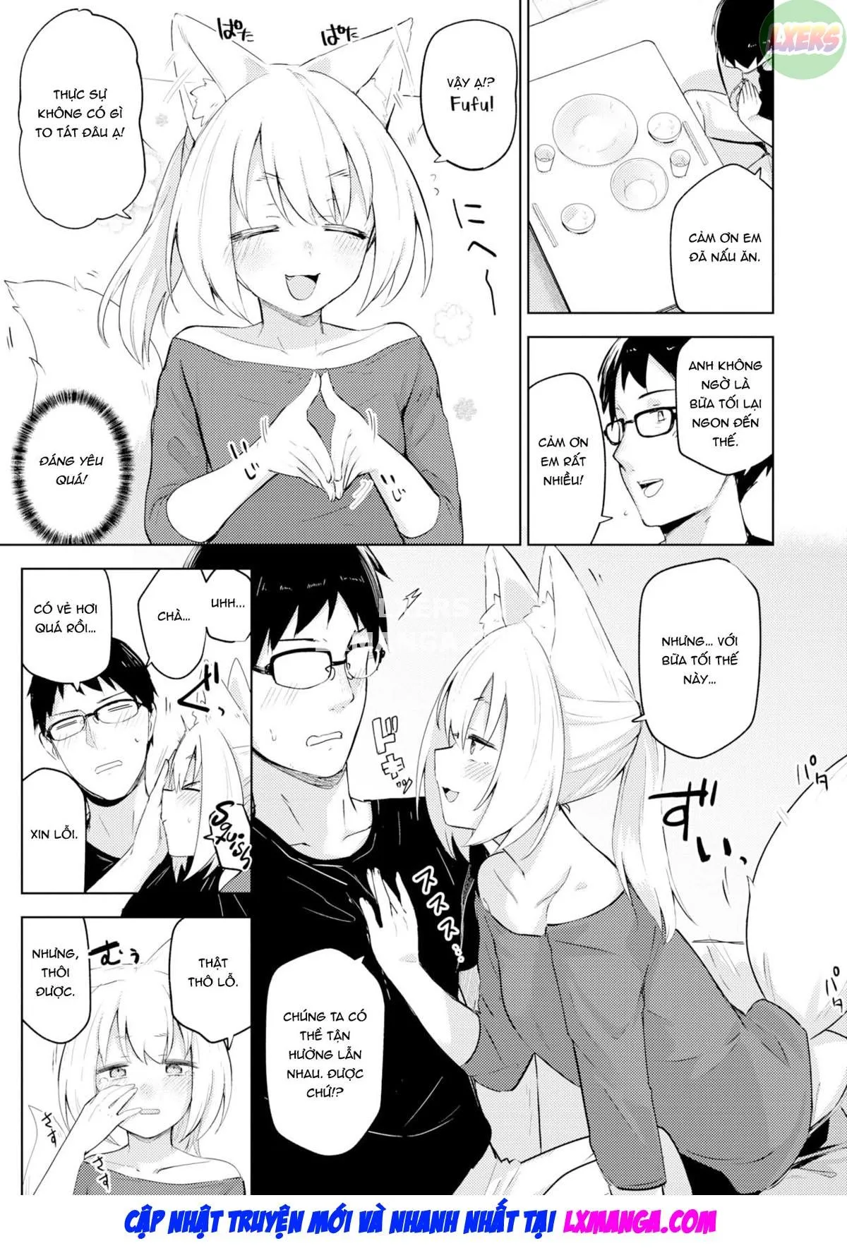 HentaiVN.net - Ảnh 10 - Giving Back Loving Fox [Oshikake Kitsune no Ongaeshi; A Fussy Fox's Repayment] - Oneshot