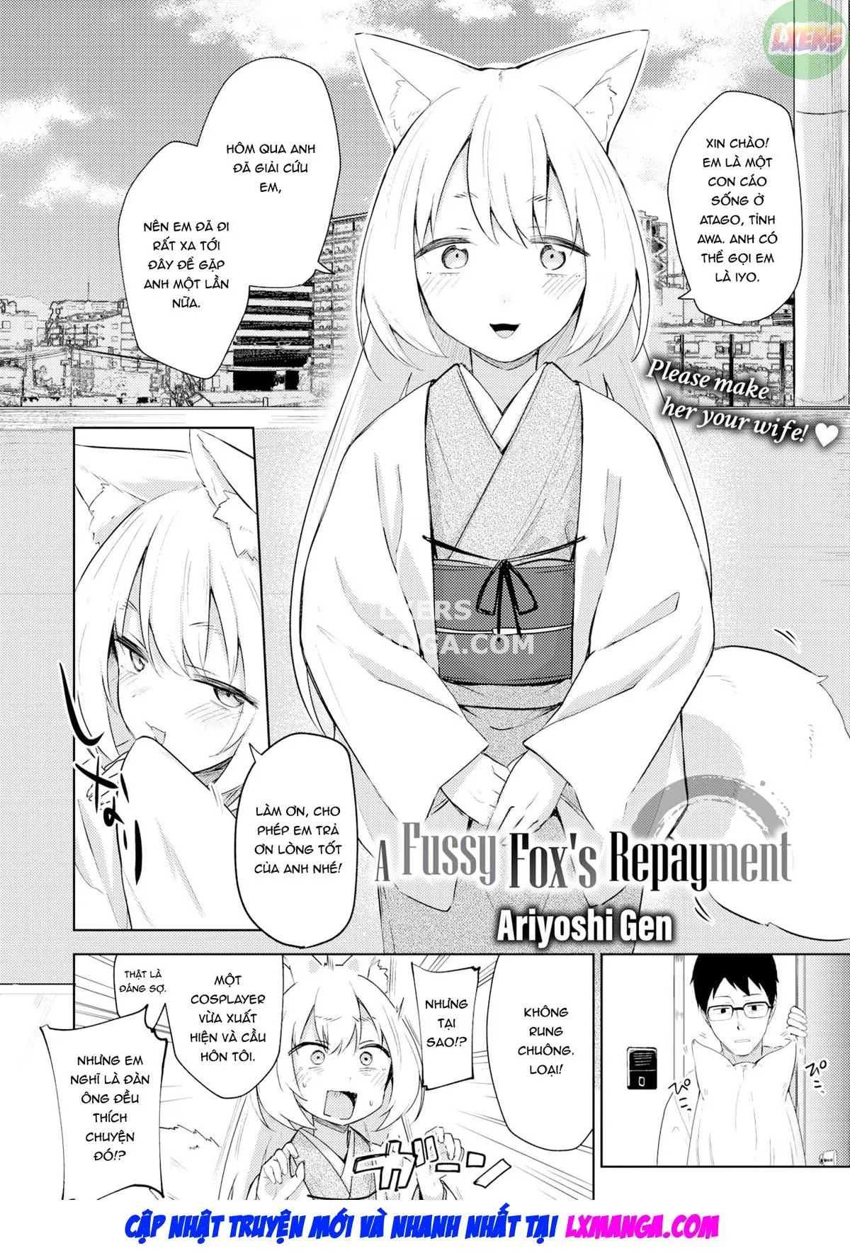HentaiVN.net - Ảnh 5 - Giving Back Loving Fox [Oshikake Kitsune no Ongaeshi; A Fussy Fox's Repayment] - Oneshot