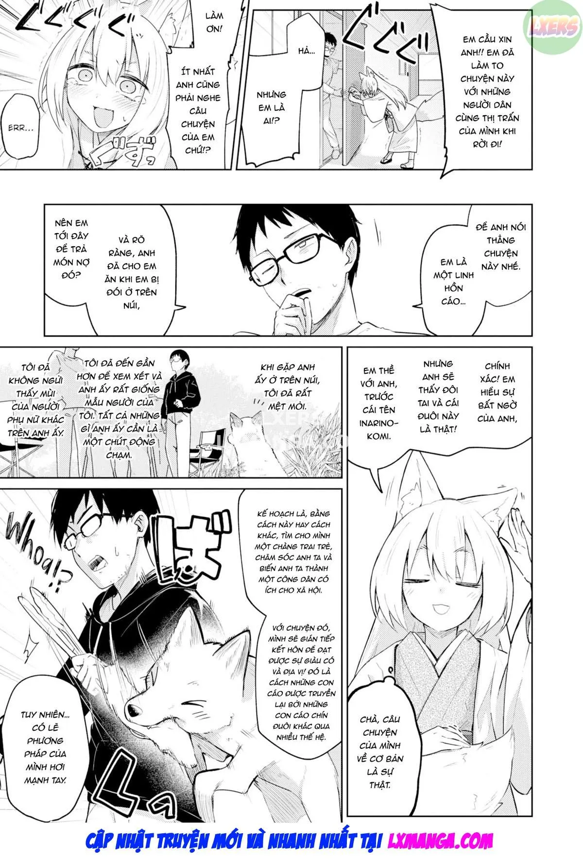 HentaiVN.net - Ảnh 6 - Giving Back Loving Fox [Oshikake Kitsune no Ongaeshi; A Fussy Fox's Repayment] - Oneshot